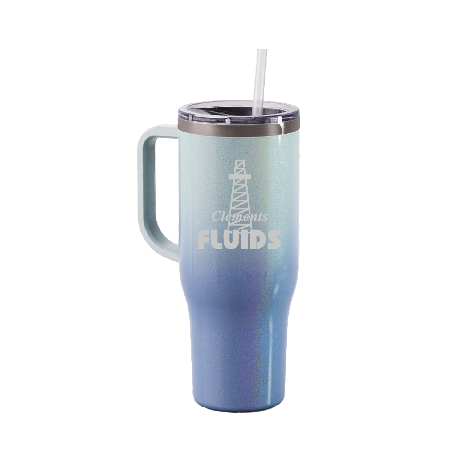 Maars 40 Oz. Stainless Steel Travel Mug - Ombre Magic Glitter Seaside Glow