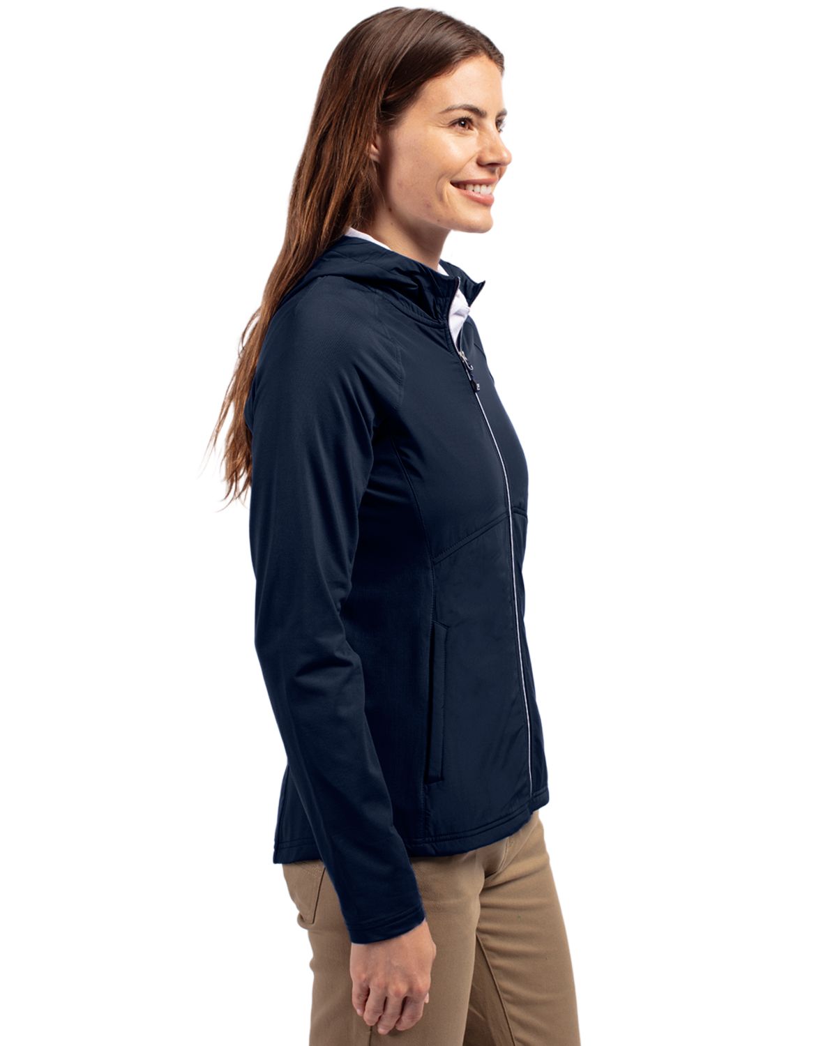 Cutter & Buck Adapt Recycled Soft Knit Stretch Womens Hybrid Full Zip Jacket 68