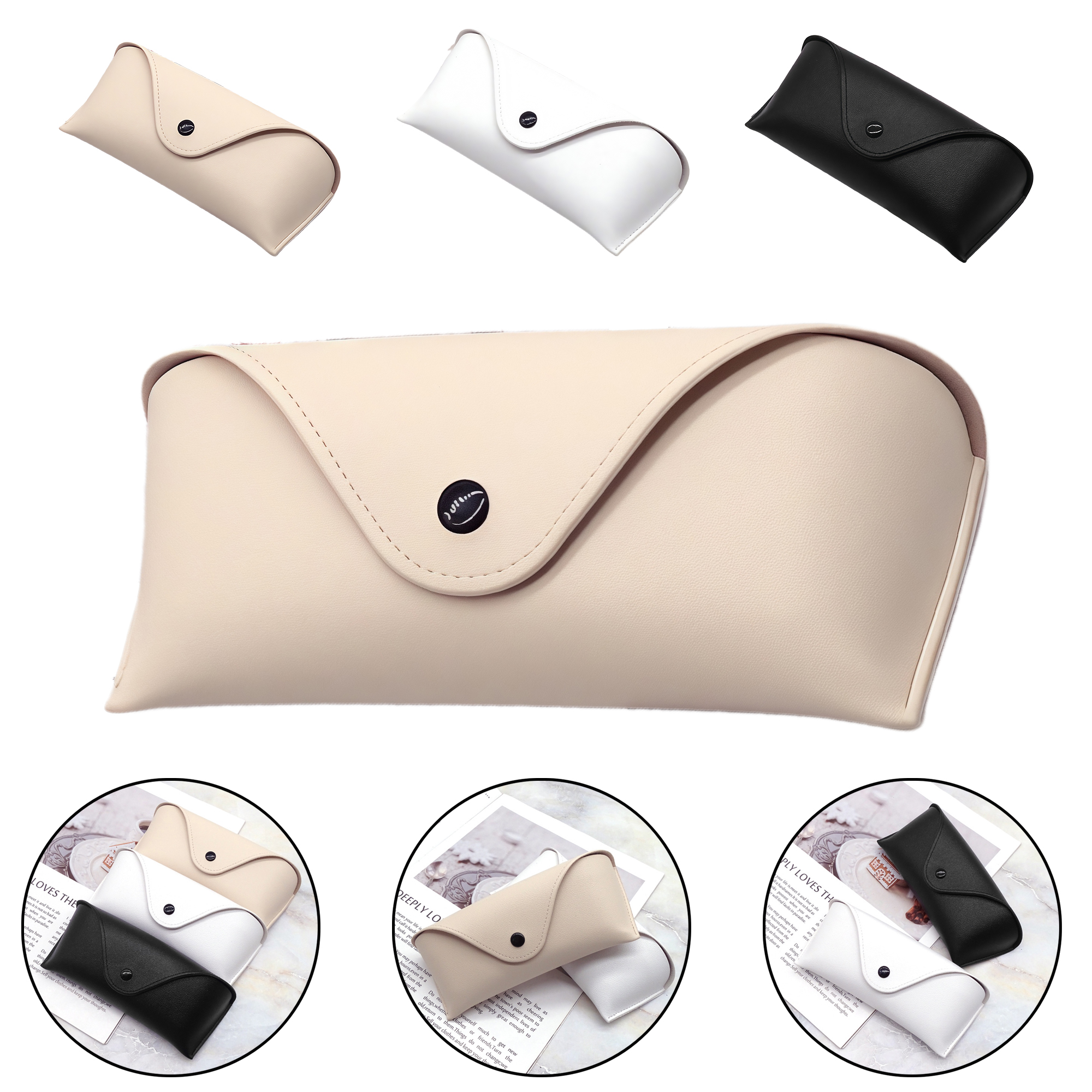 Premium Black Leather Sunglasses Case - Sleek 4