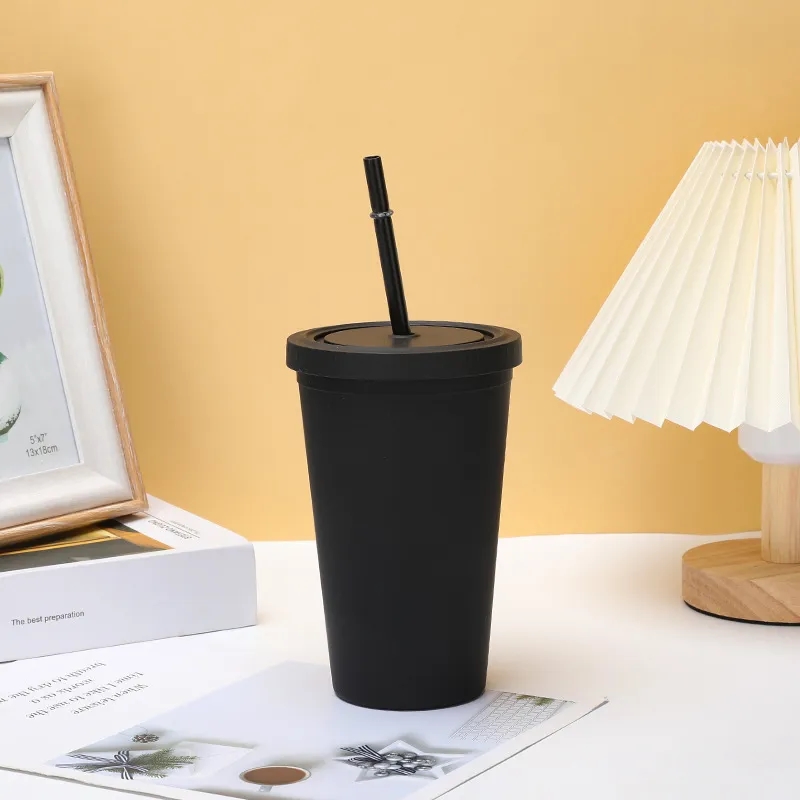16oz Double Wall Tumblers W Straw Lid 9