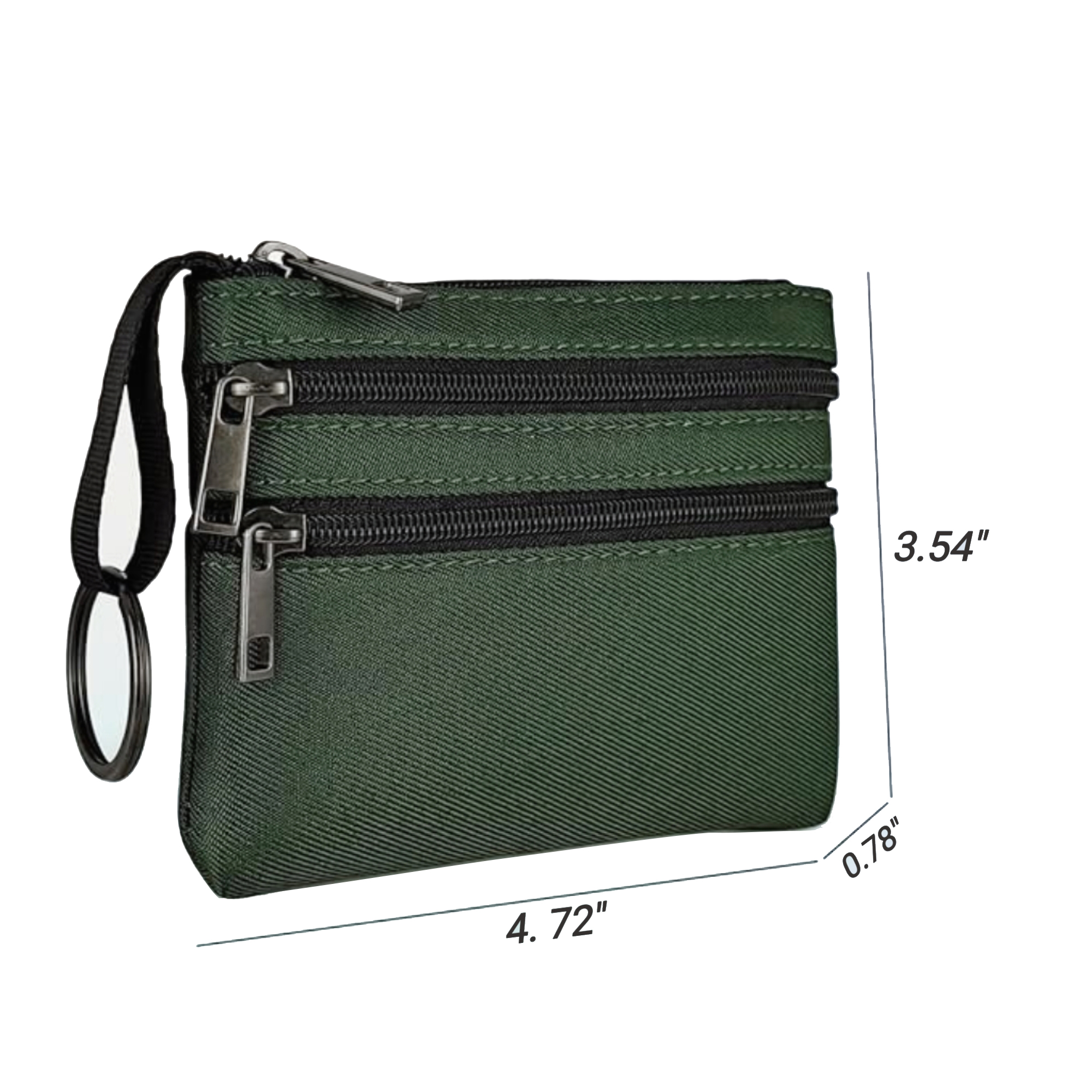 Multi Pocket Zipper Wallet with Keychain 2
