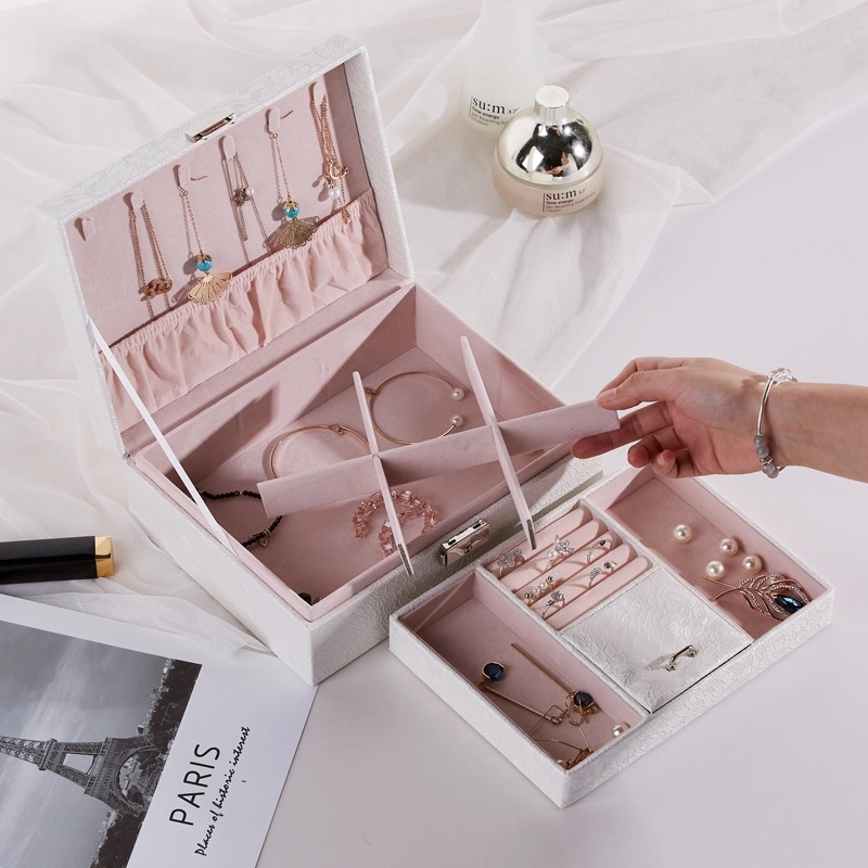 Custom Multi-Layer Jewelry Storage Organizer Box with Lock 2