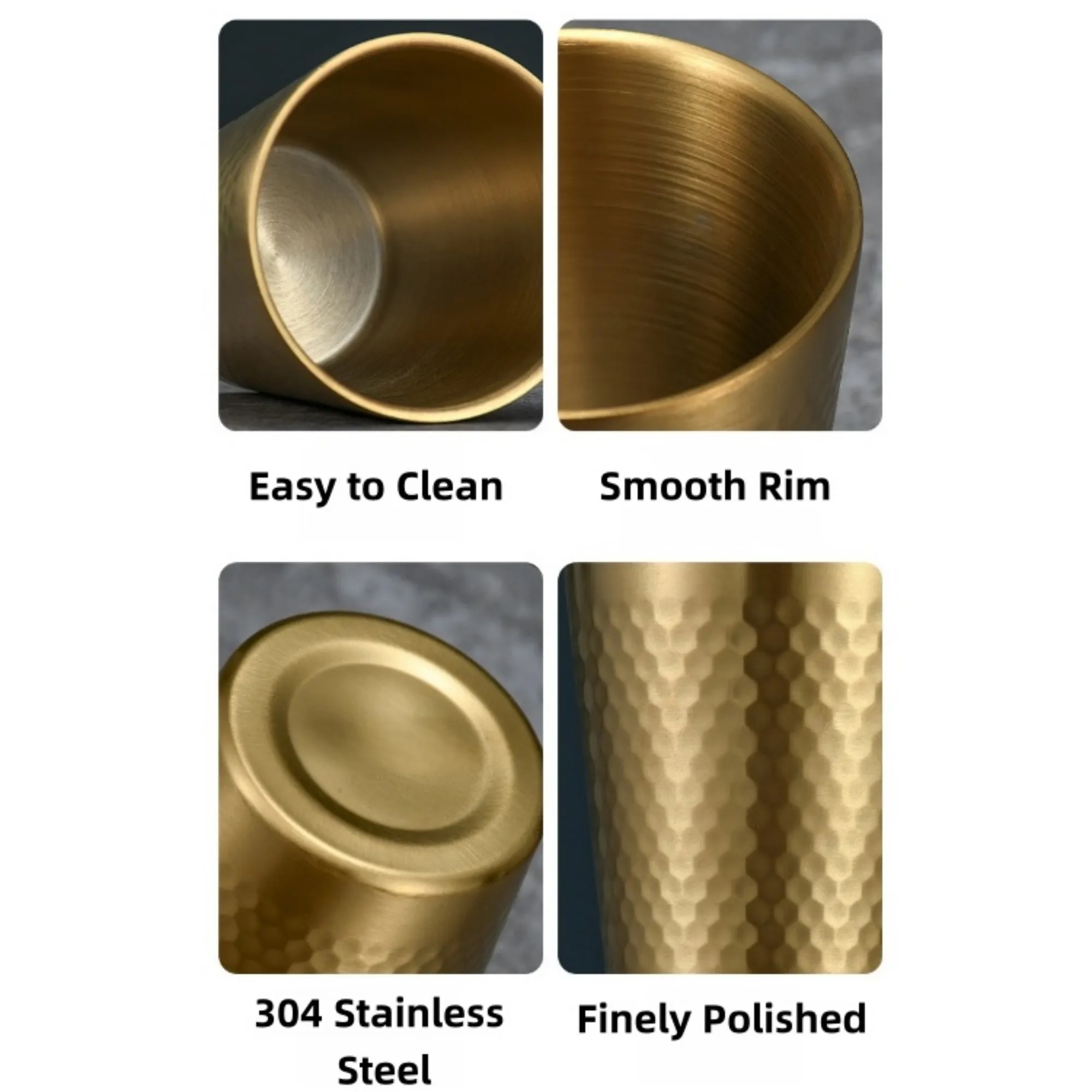 Stainless Steel Stackable Drinking Cup 6 oz 22 oz 15