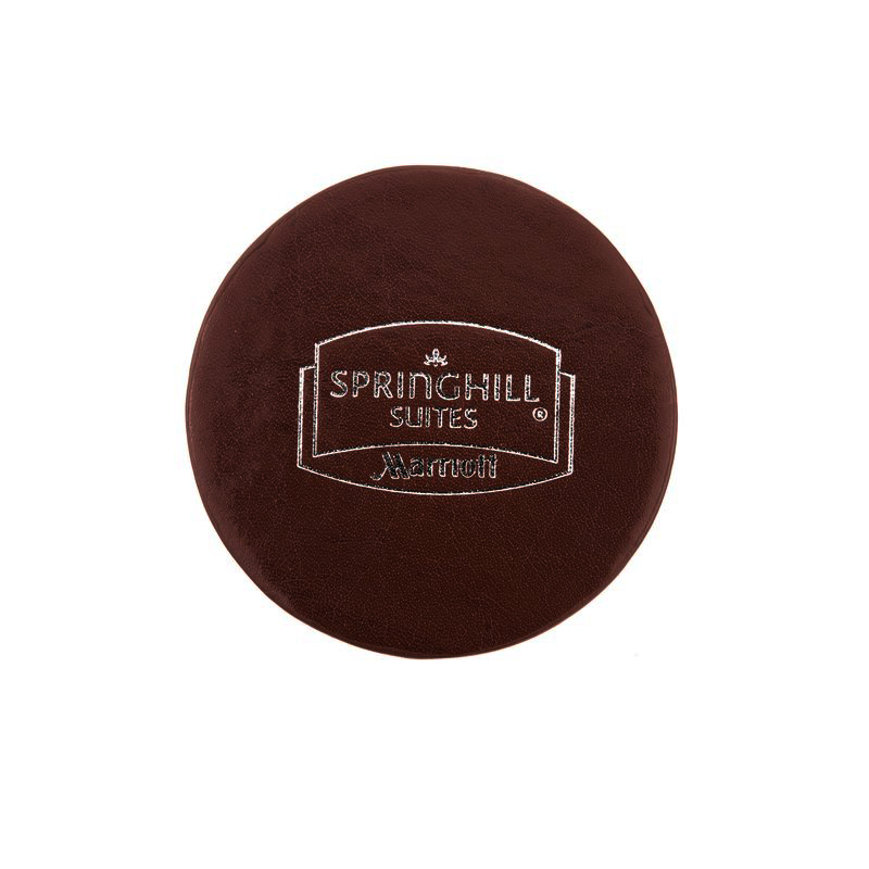 Atlantis Bonded Leather Round Coaster (Burgundy)