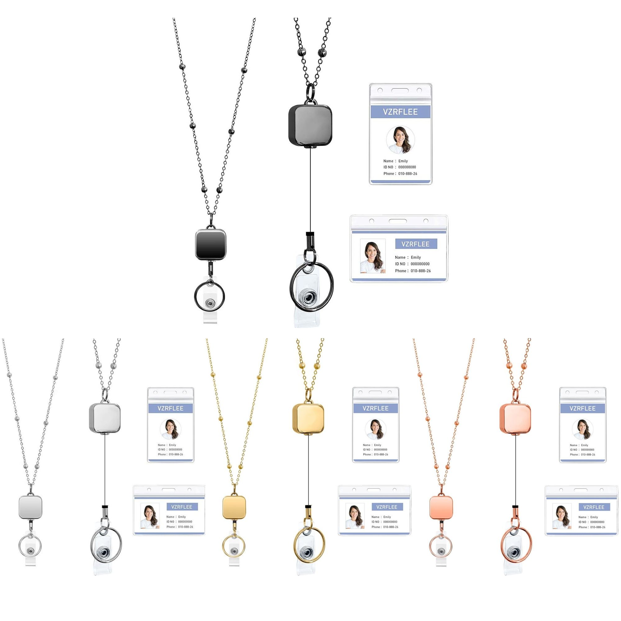 Retractable Badge Reel Lanyards With ID Holders 4