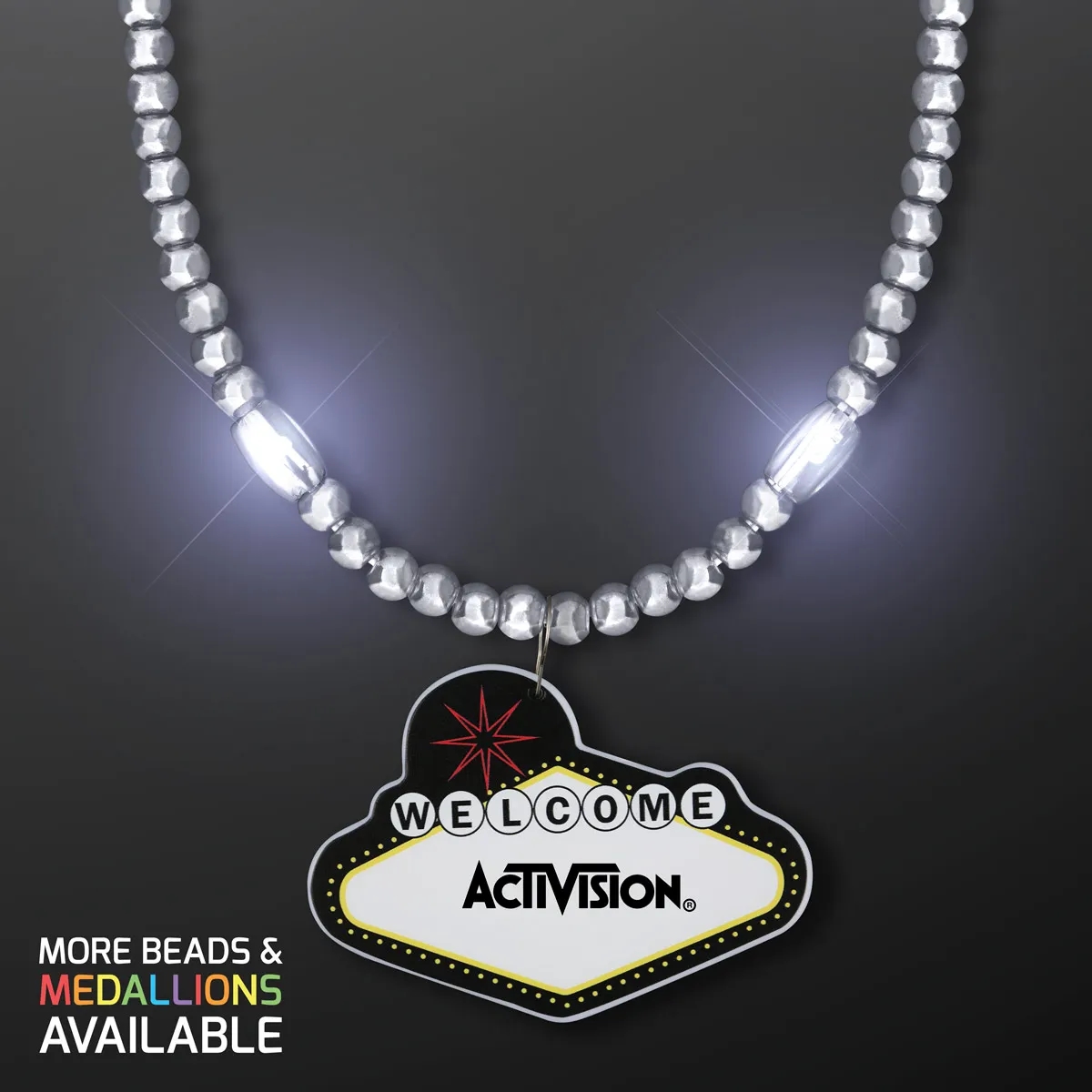 LED Bead Necklace with Las Vegas Medallion 2