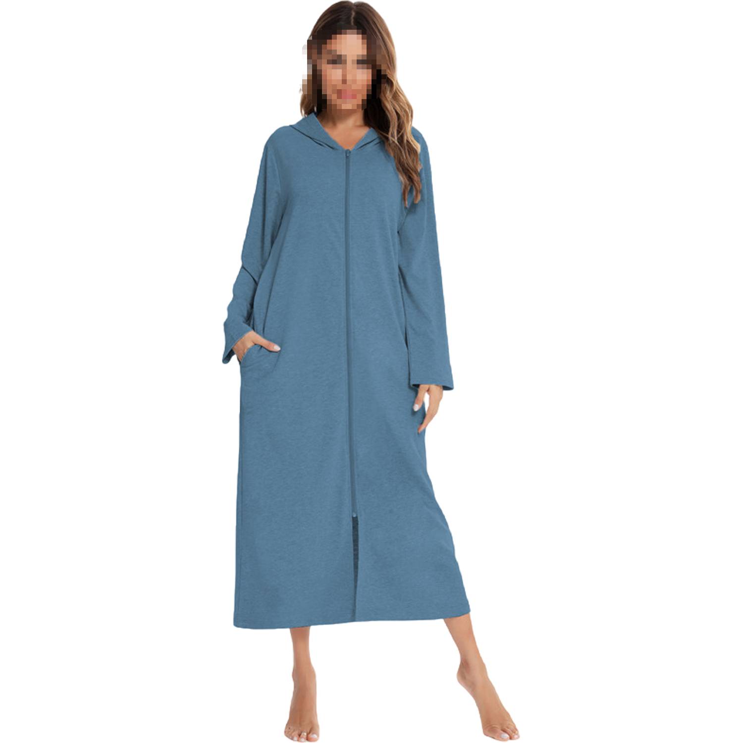 All-Season Long Zippered Housecoat Nightgown 14