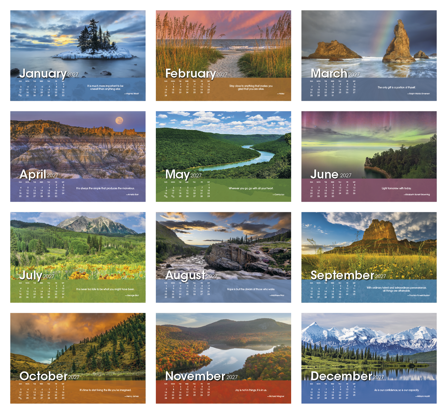 Triumph® Calendars Scenic Moments Large Desk Calendar 74