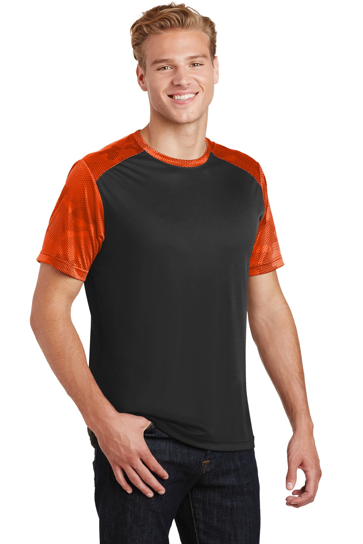 Sport-Tek CamoHex Colorblock Tee. ST371 12