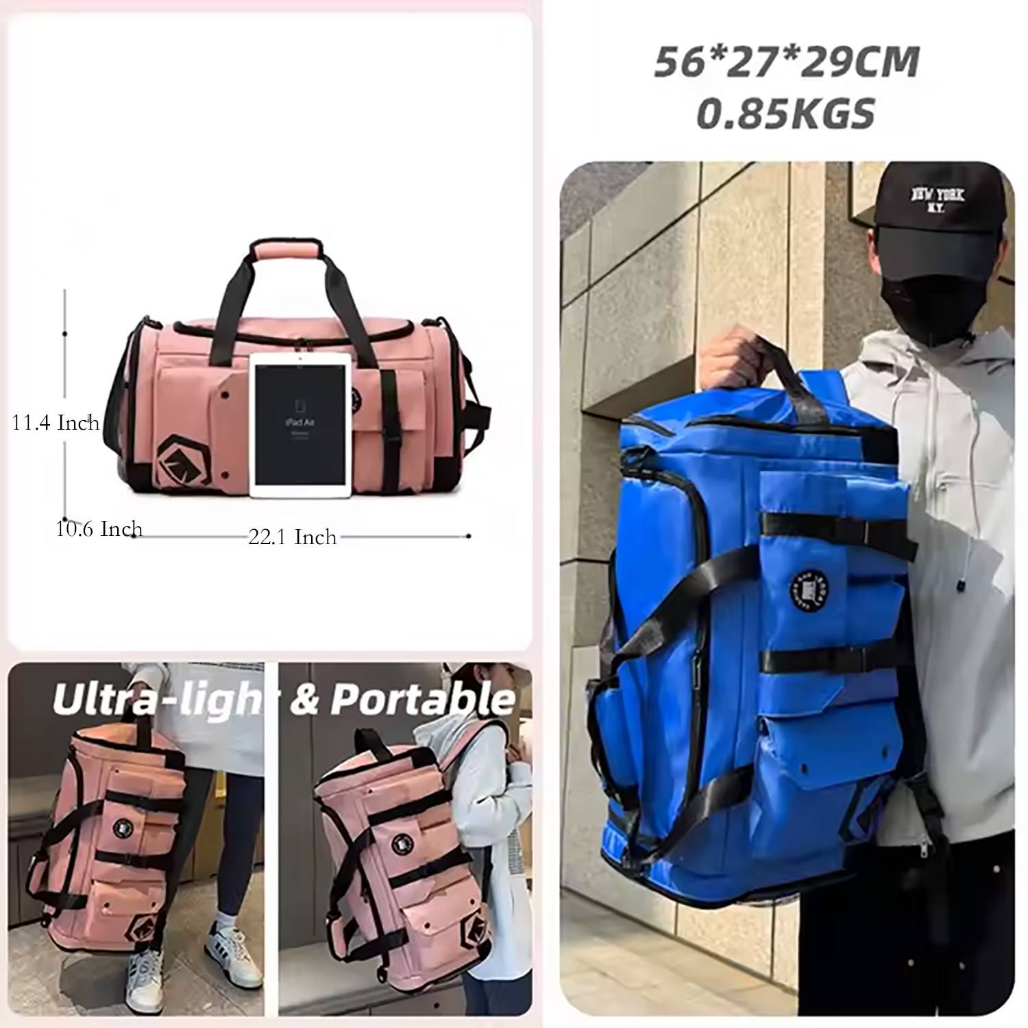 Large capacity handheld travel bag 7