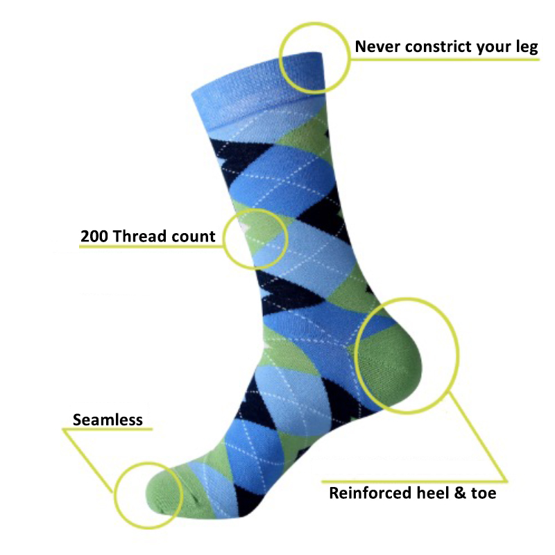 Custom Mid-calf Argyle Socks for Men Size 9-11 3
