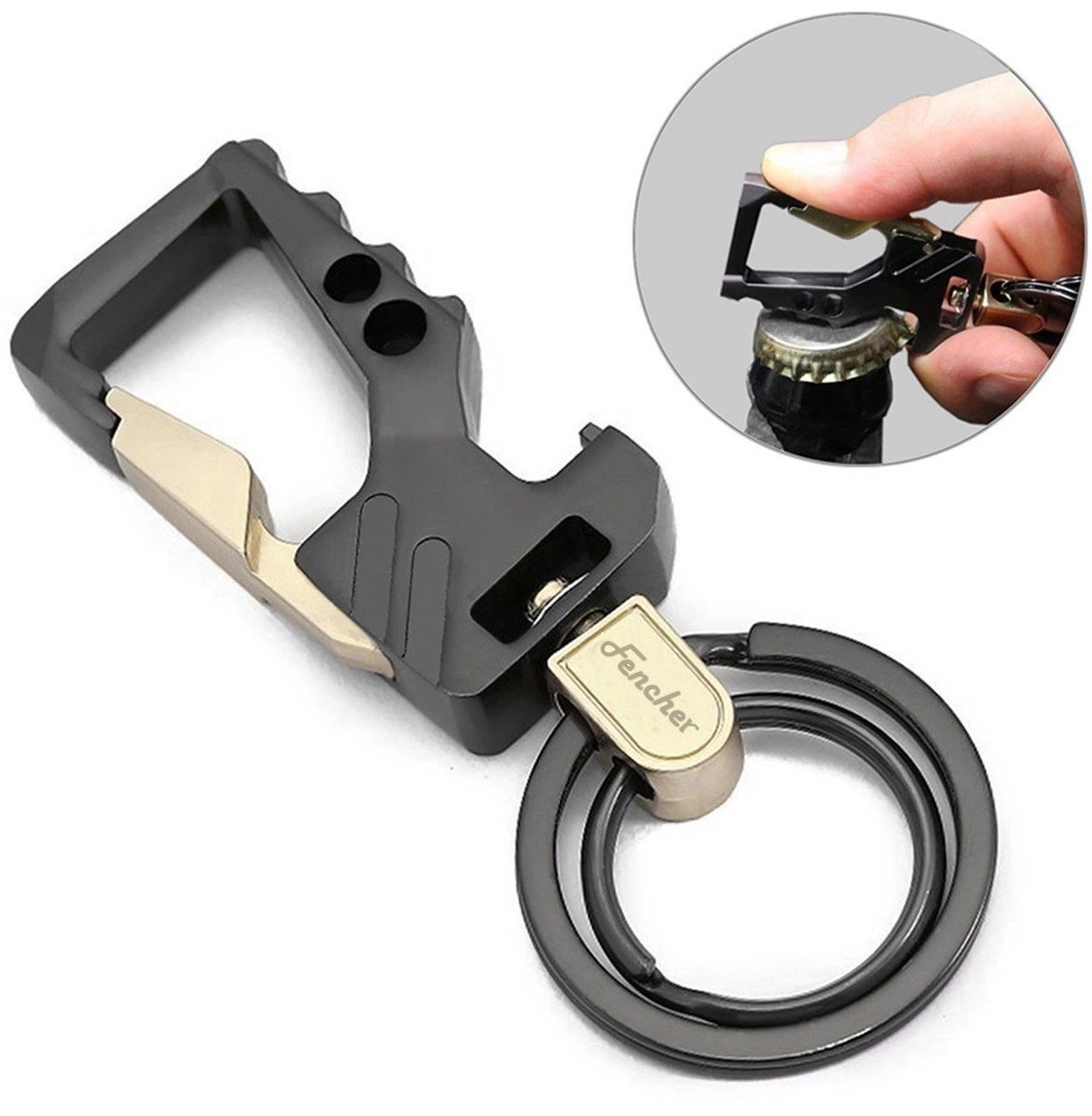 Multi-function 3-in-1 Key Tag With Bottle Opener and spinner 2