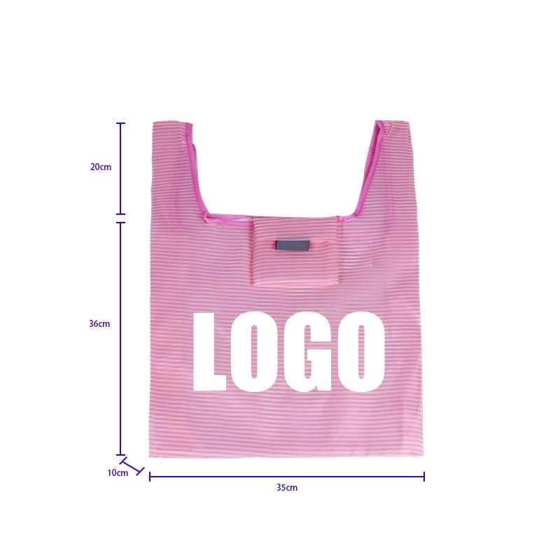 Polyester Folding Grocery Tote, custom tote bag with logo imprint 4