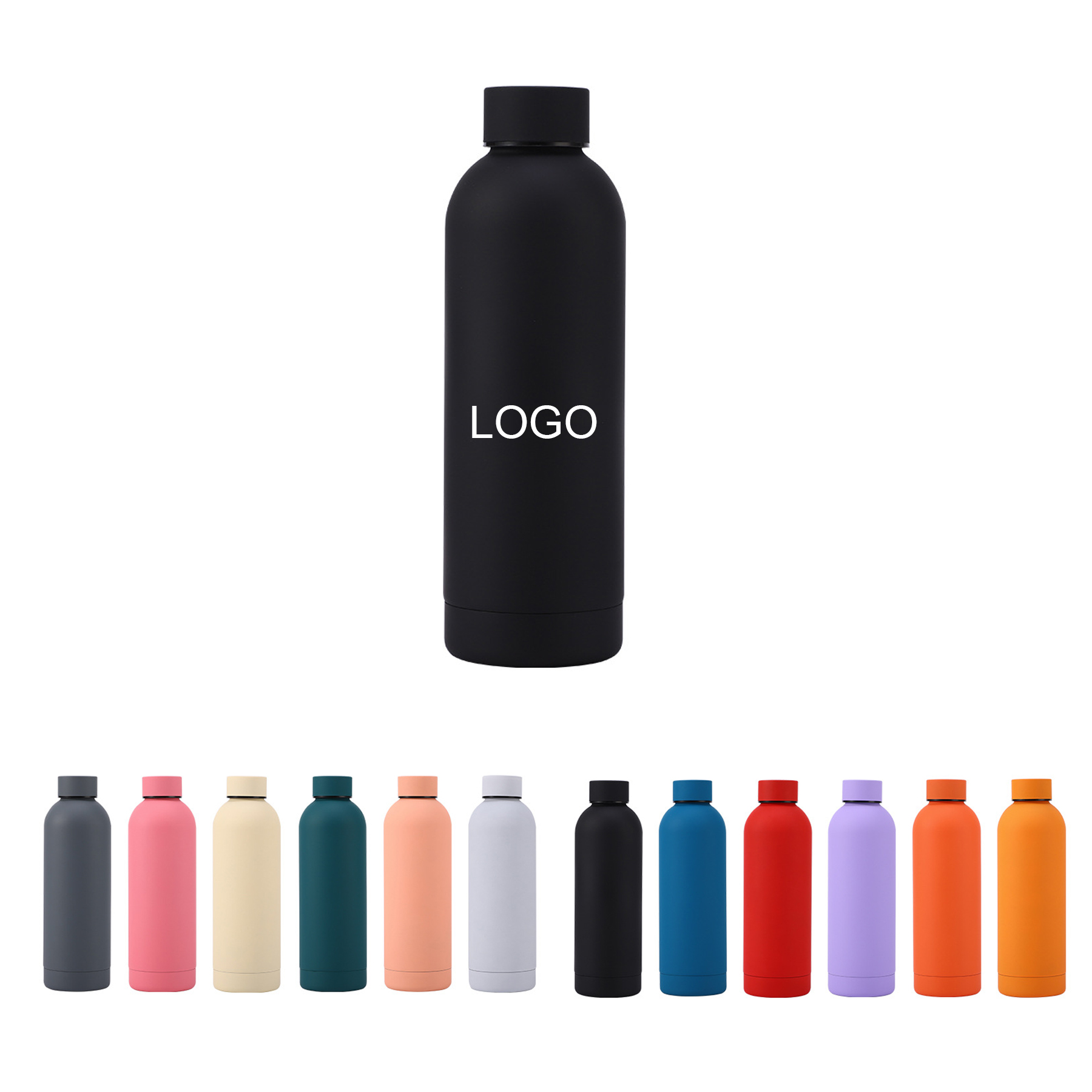 17oz Rubber Painted Stainless Steel Water Bottle 1