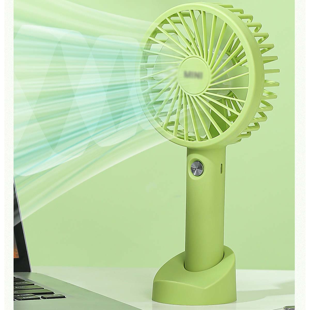 Portable 3-speed Travel Office Gifts Handheld Fan with Base 5