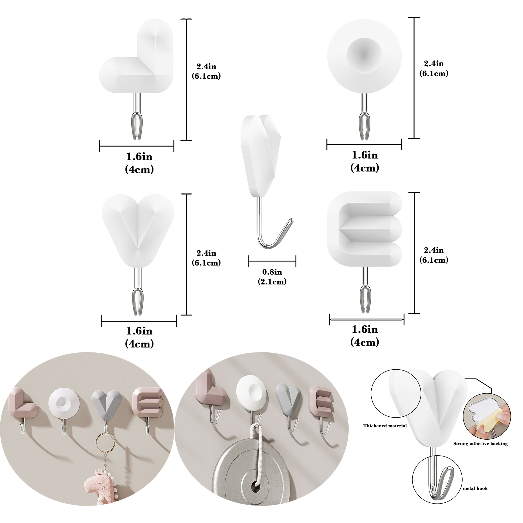 Plastic Love Letter Adhesive Hook 2
