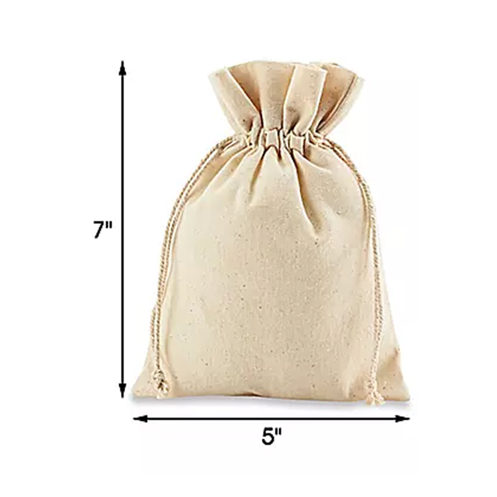 5" x 7" Deluxe Natural Cotton Pouch. 7