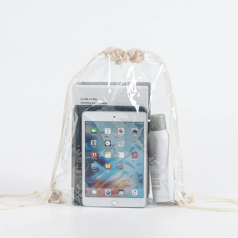 PVC drawstring bag waterproof transparent portable travel 17