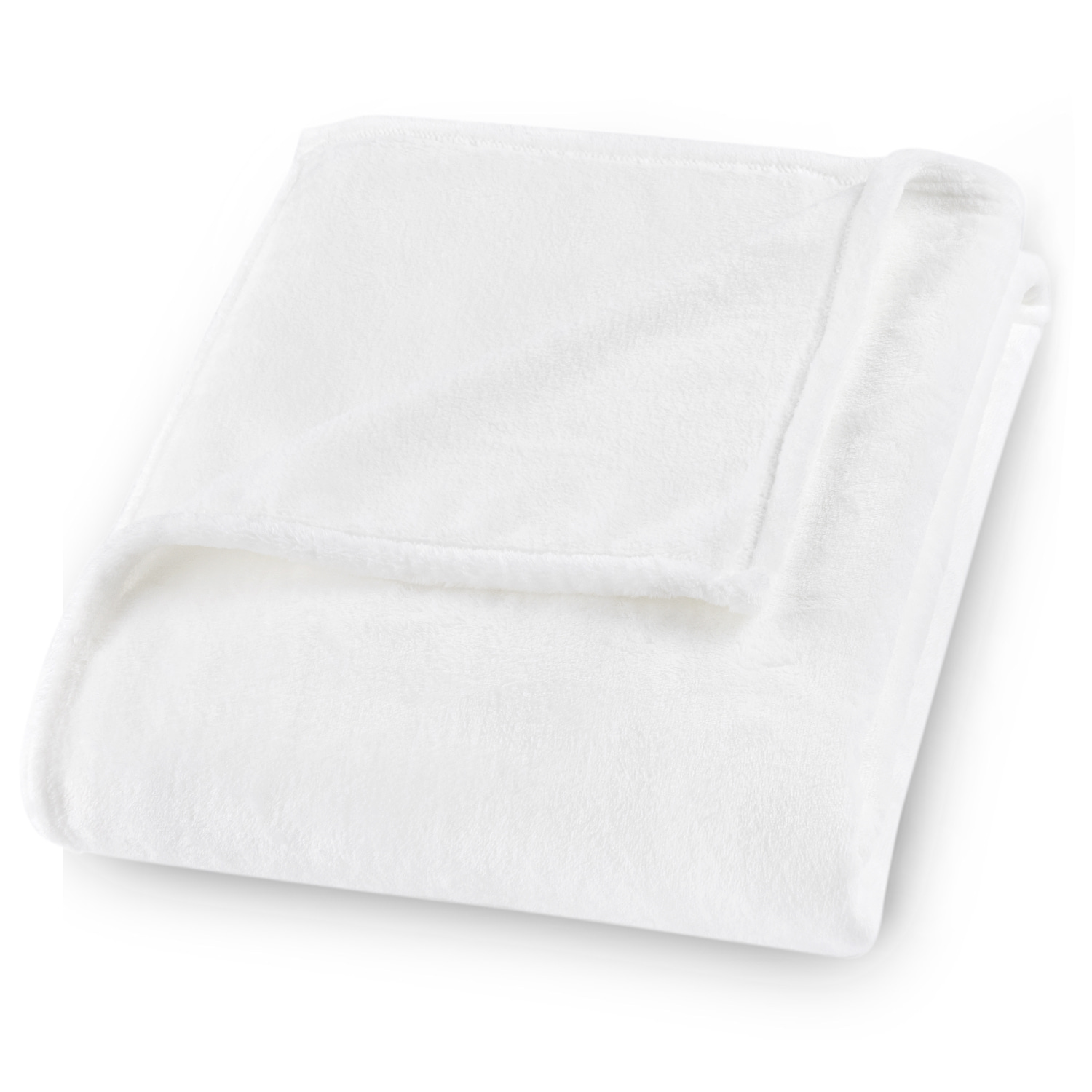 Plush and Cozy Mink Flannel Fleece White Couch sized Blanket, 50x60, Blank Only 4