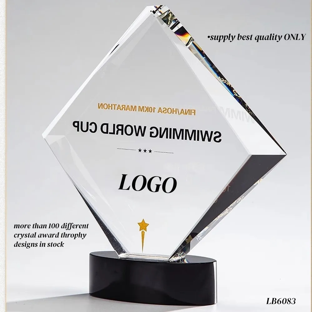 Engraved Crystal Trophy Award Custom 2