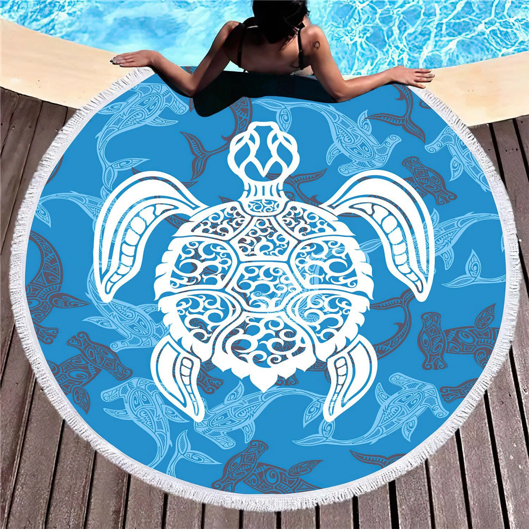 MOQ 50 Microfiber Round Beach Towel 11