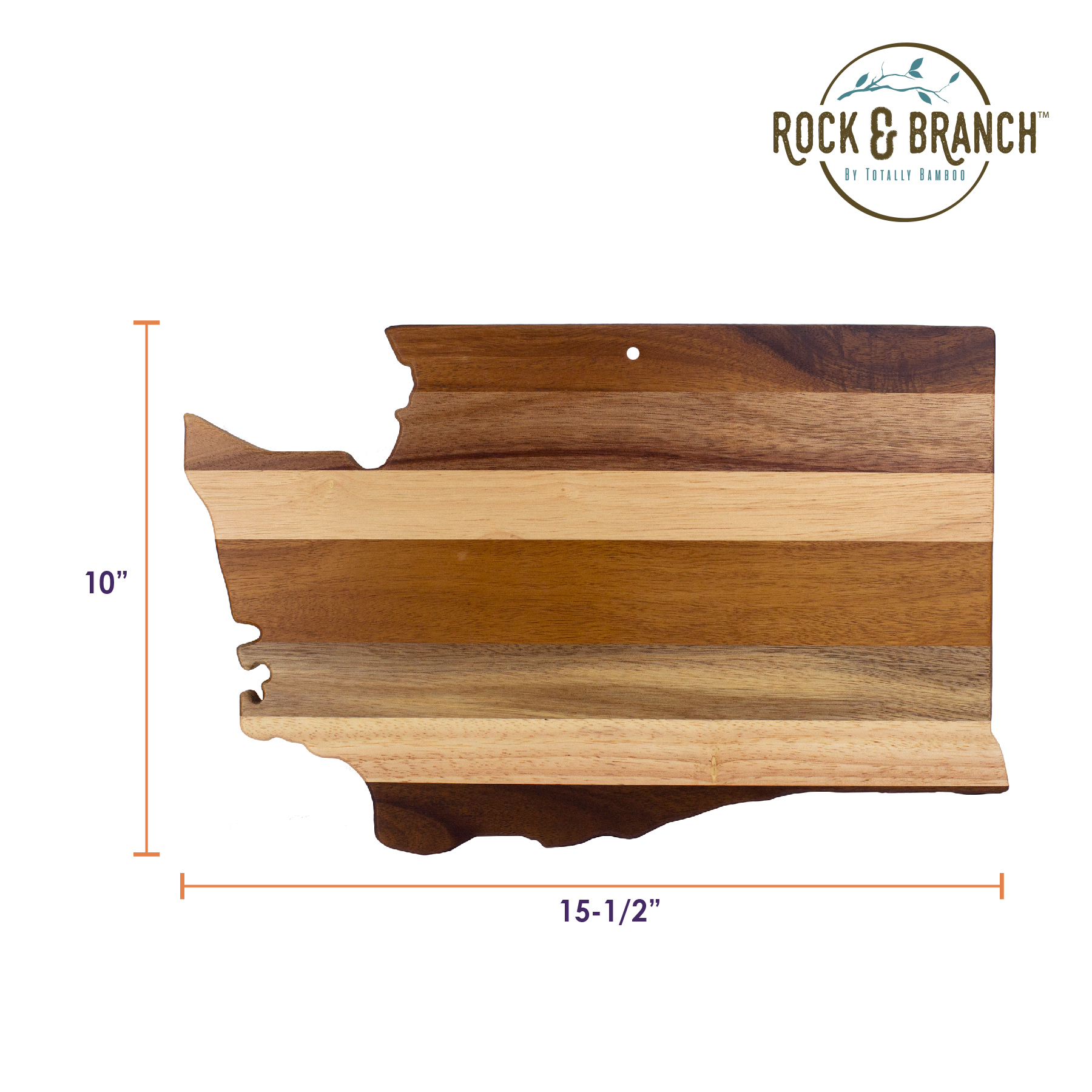 Rock & Branch® Shiplap Series Washington State Shaped Wood Serving and Cutting Board 2