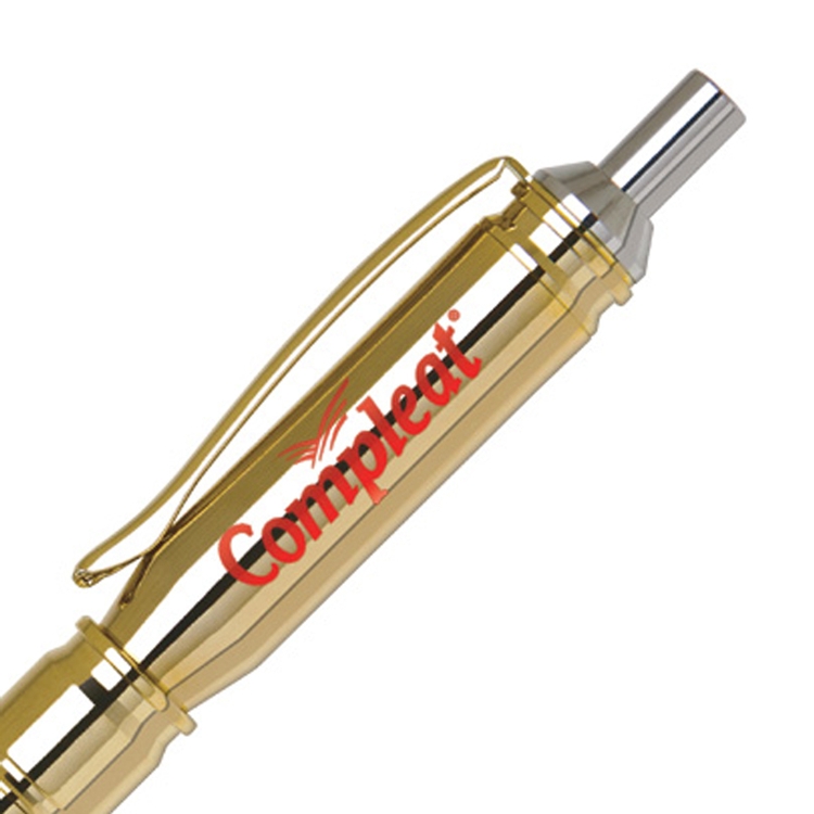 Brass Bullet Ball Point Pen (Silver Top) 1