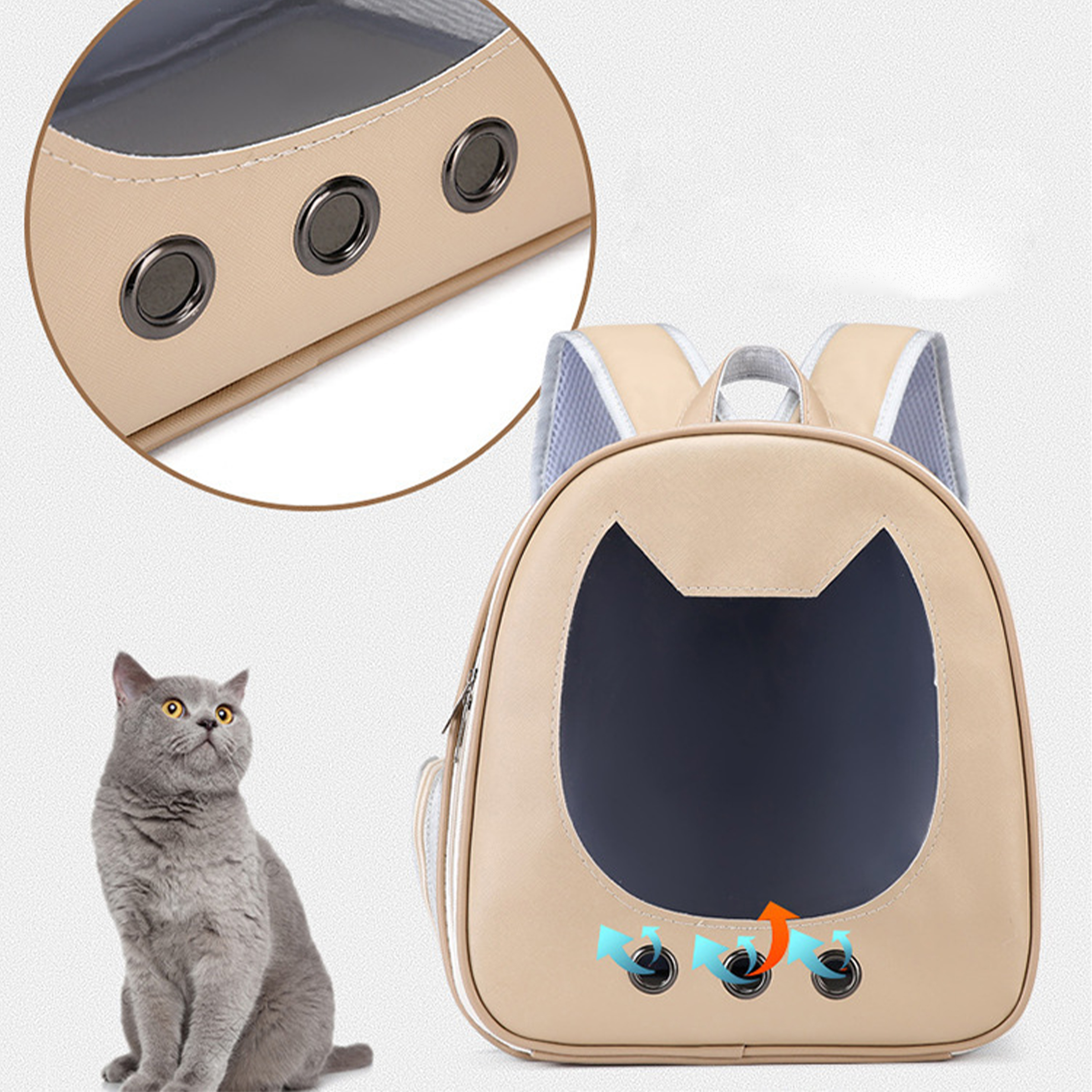 Pu Large Space Breathable Pet Backpack 8