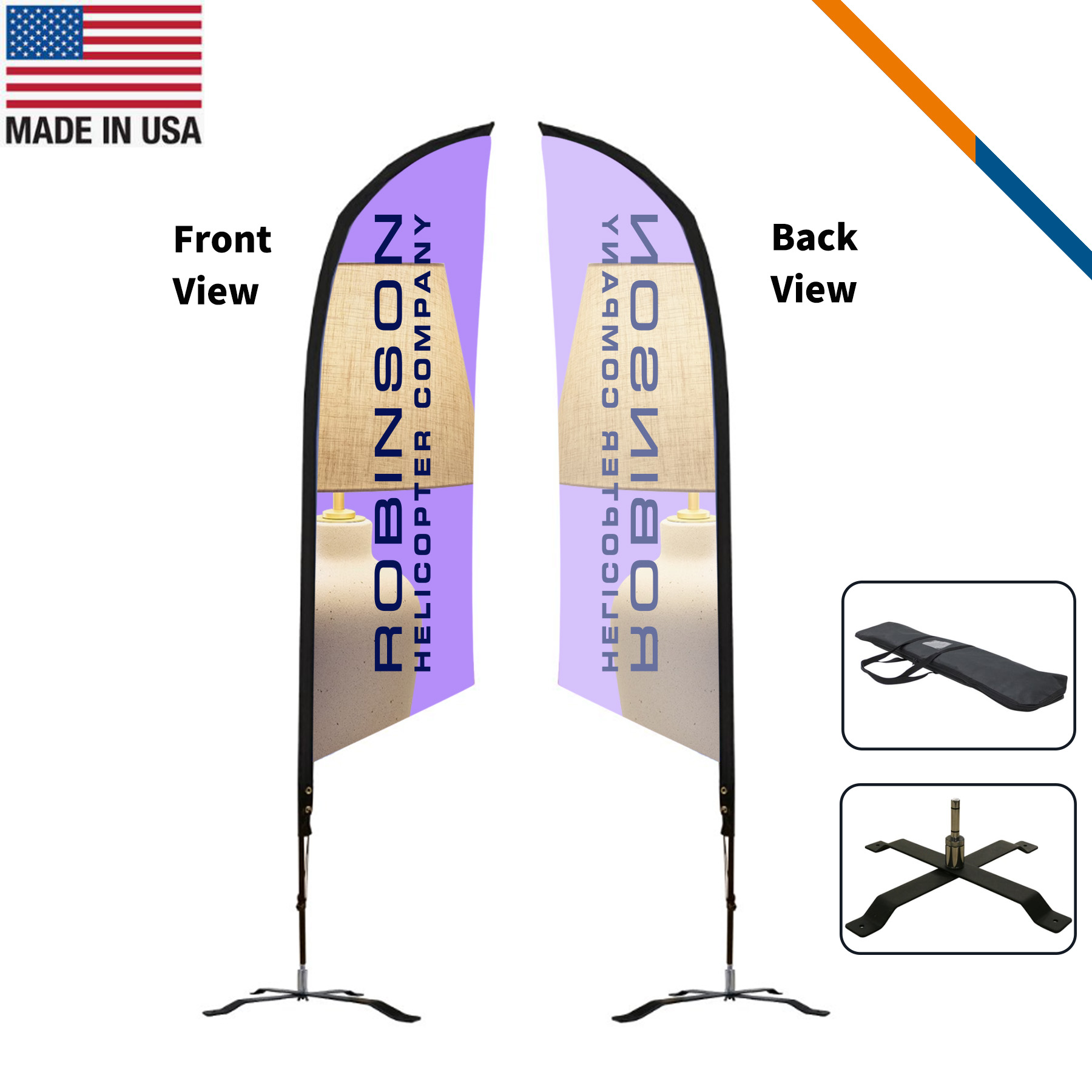 9' Marigold Single-Sided Angle Flag 3
