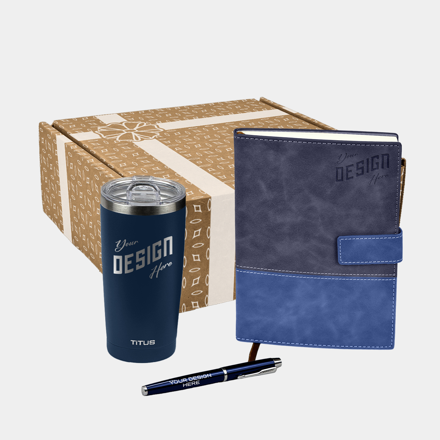 TiTUS® 20 oz Insulated Tumbler, Valvetine Notebook & Pen Gift Set 3