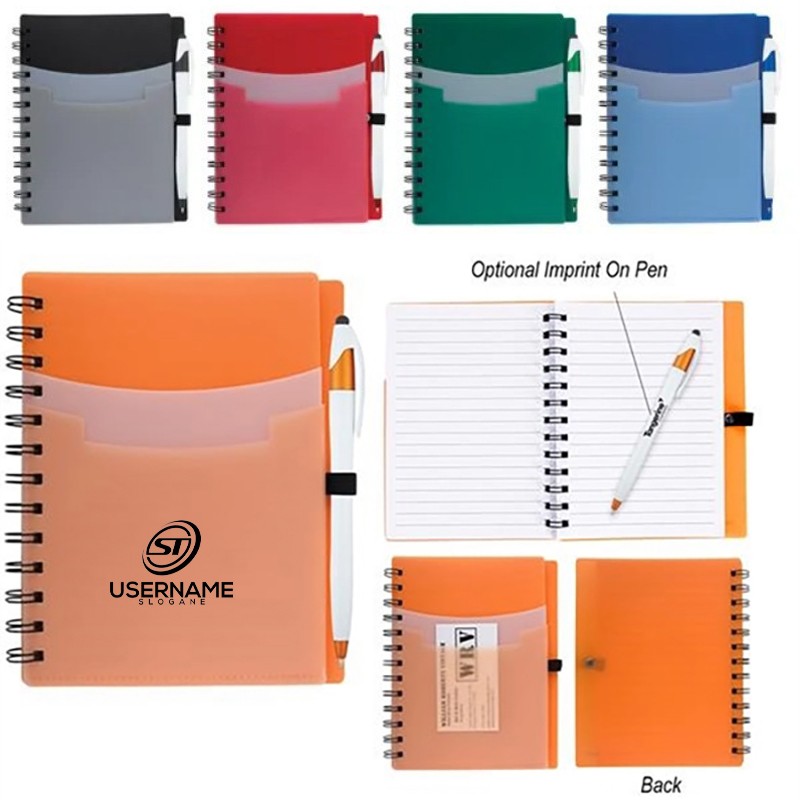 8"x10" Tri-Pocket Notebook & Pen 1