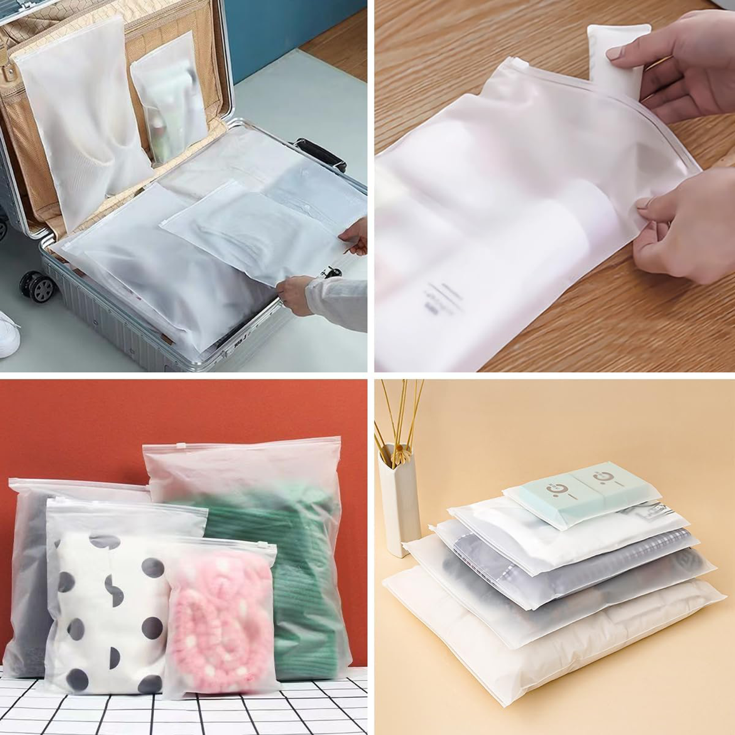 Eco friendly Zipper Resealable Clothes Packaging Bag 5