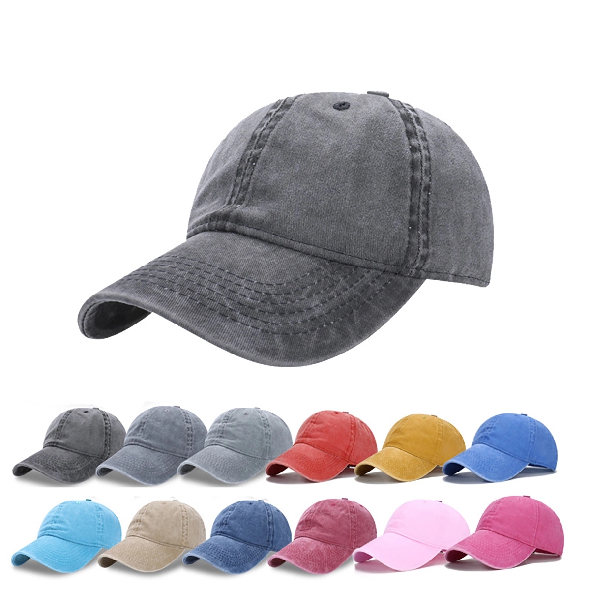 Washed Denim Adjustable Dad Hat 3