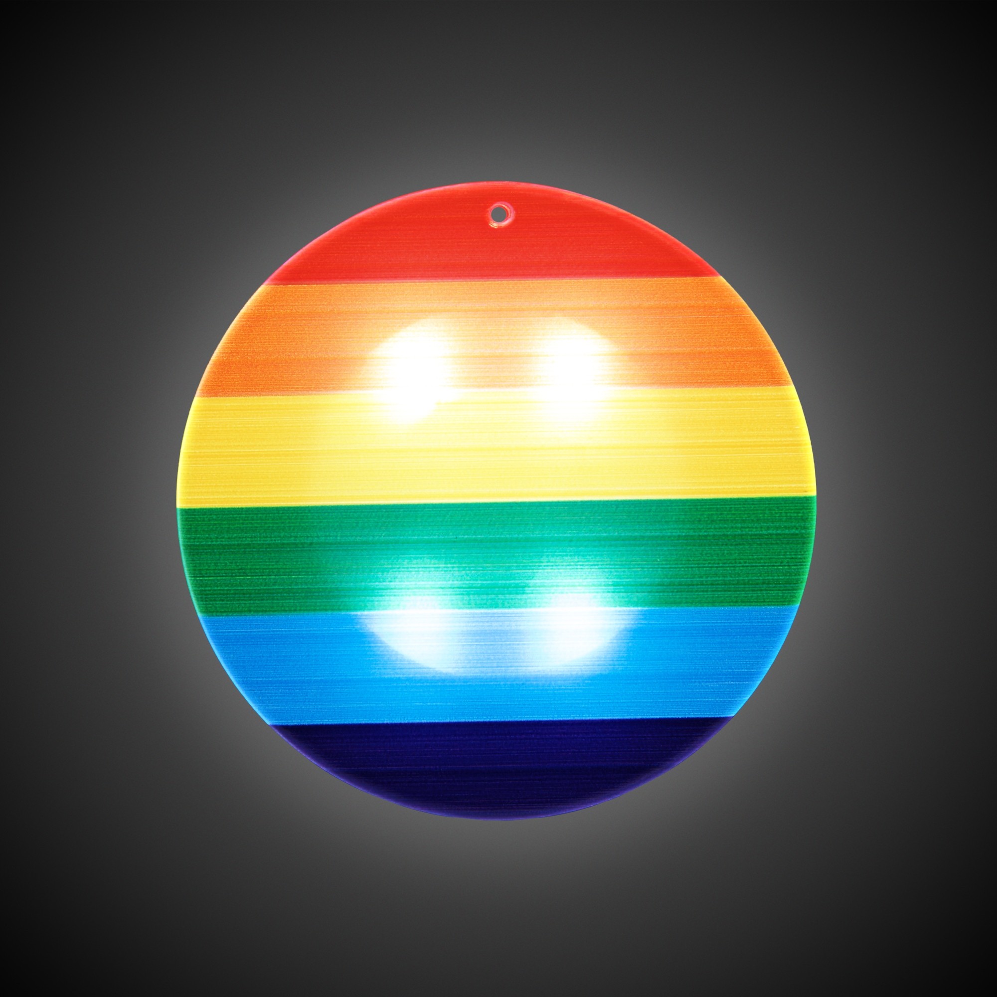 Rainbow Pride Light Up Round Medallion (Pad Print) 3
