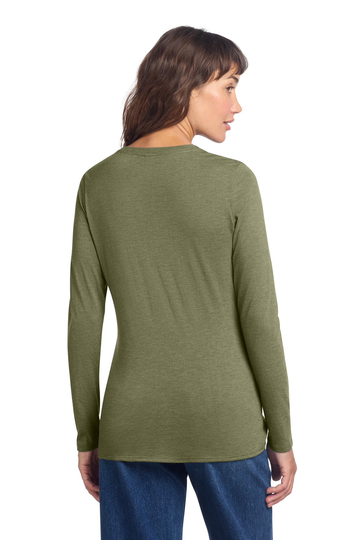 District Women's Perfect Tri Long Sleeve V-Neck Tee DT135 119