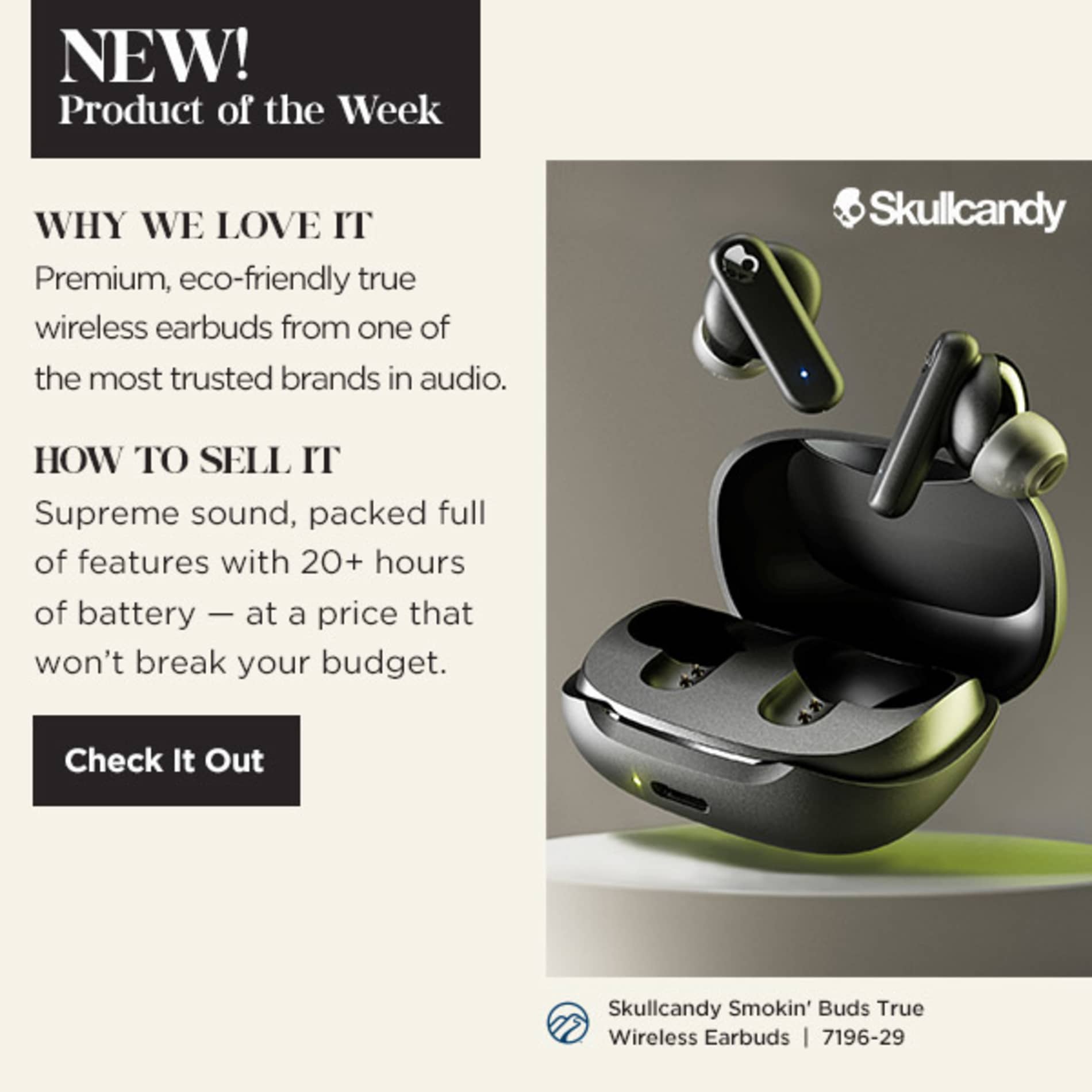 Skullcandy Smokin' Buds True Wireless Earbuds 161
