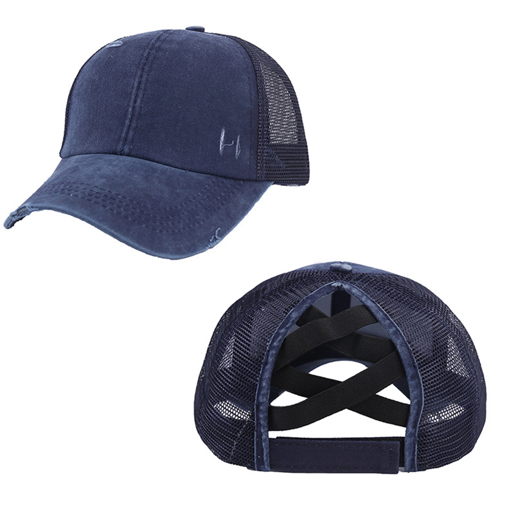 Ponytail Baseball Cap with Mesh 24