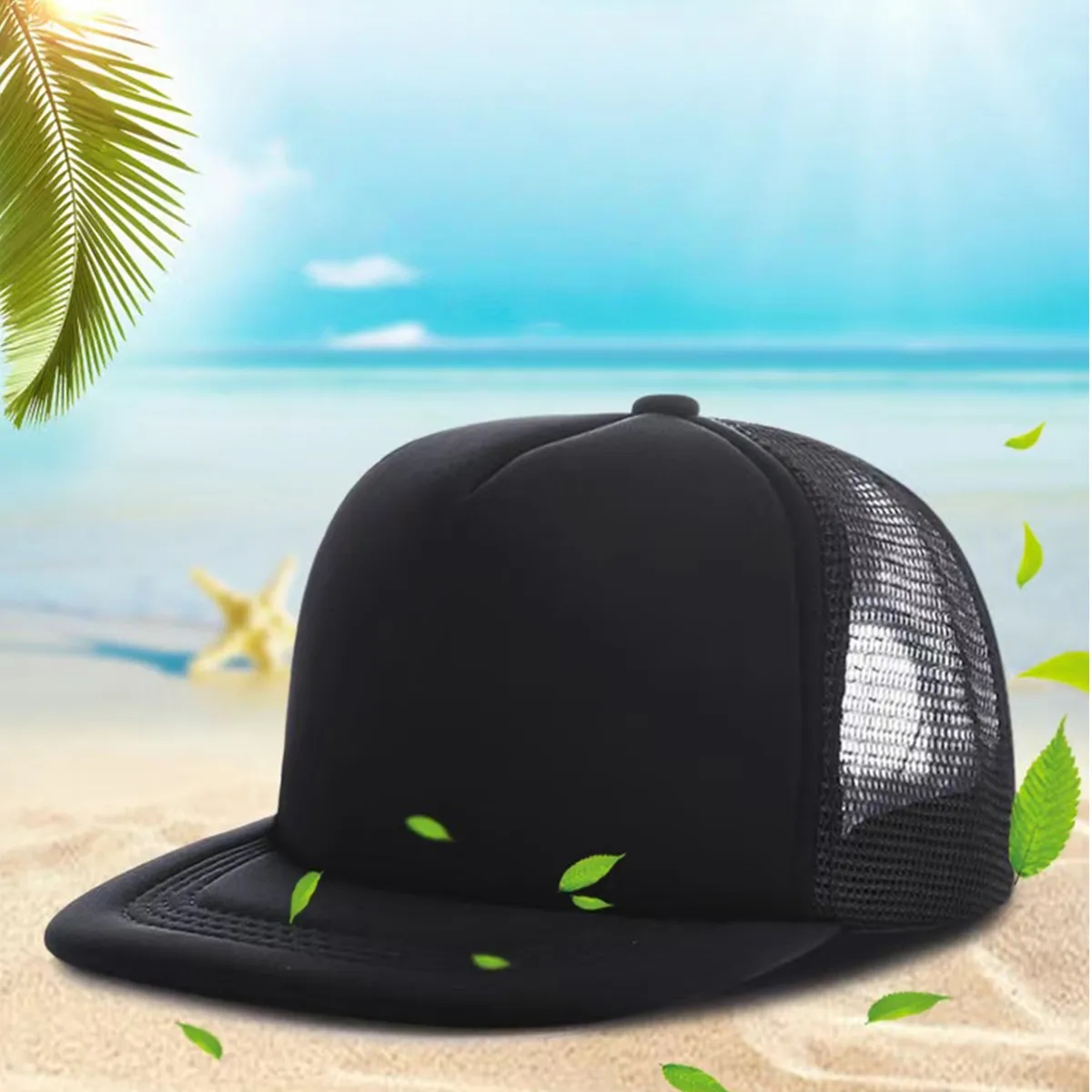 Pink Customizable Flat Bill Mesh Back Trucker Hat 5