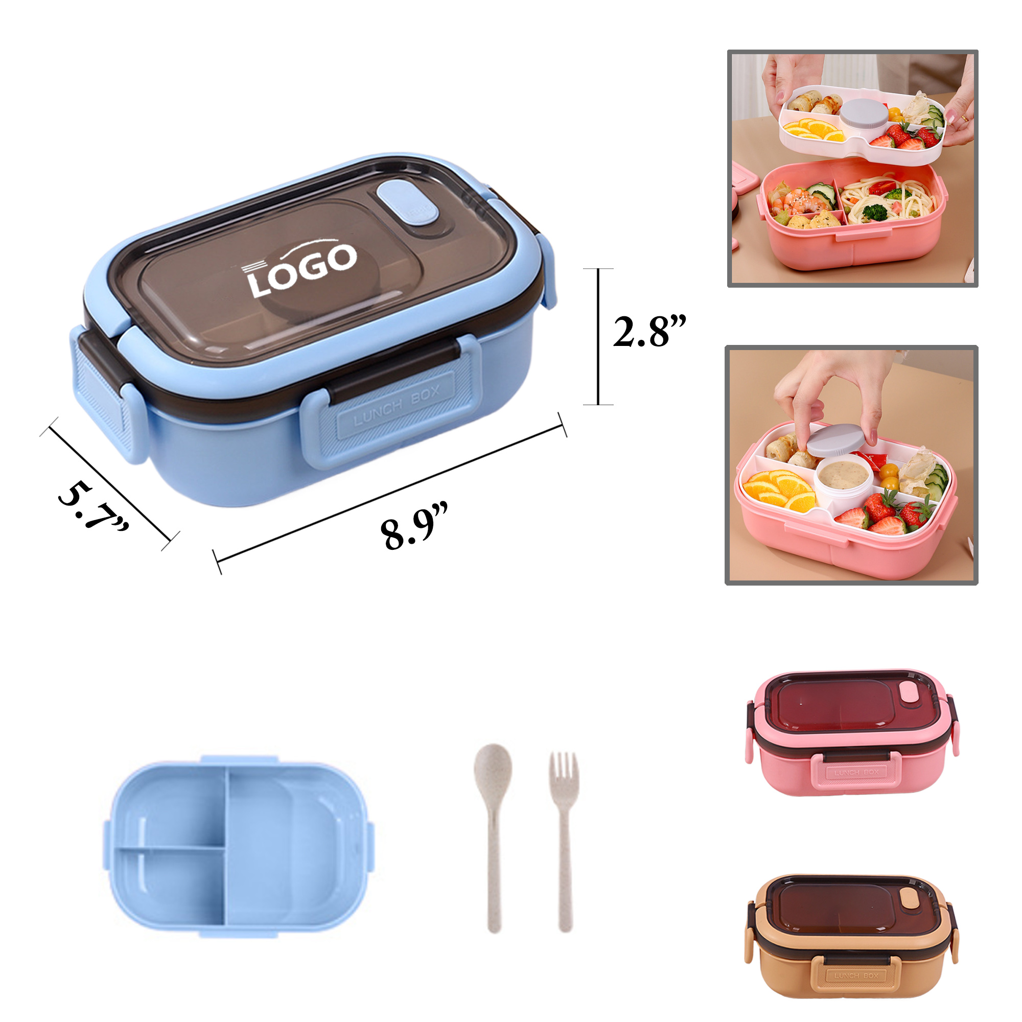 MOQ25 Portable PP Bento Box for Outdoor Fruit Storage 2