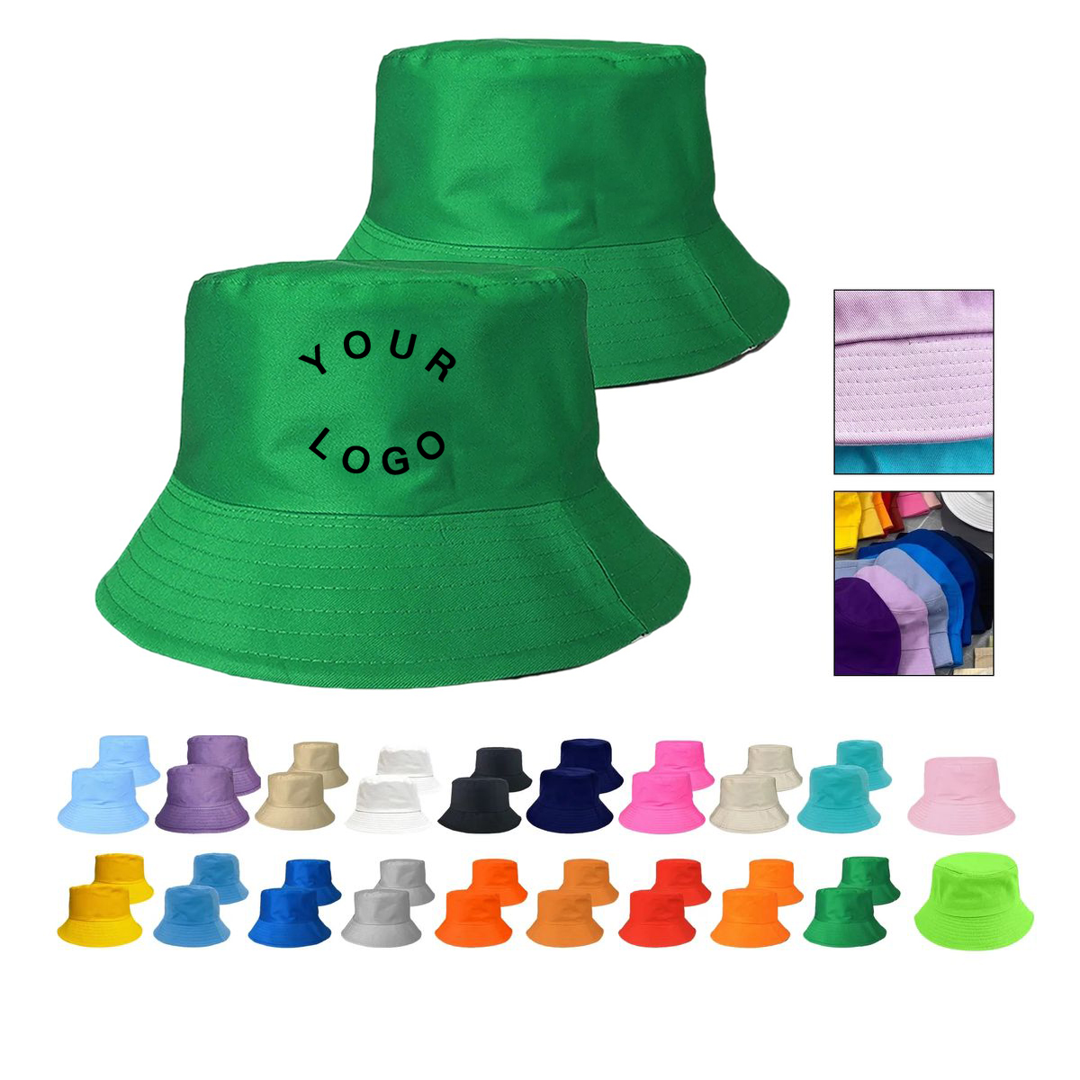 Unisex Bucket Hat with Sun Protection Polyester Cotton 5
