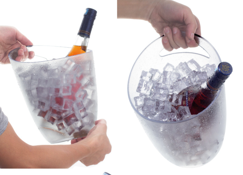 Clear Acrylic Beverage Ice Bucket with Handles 5