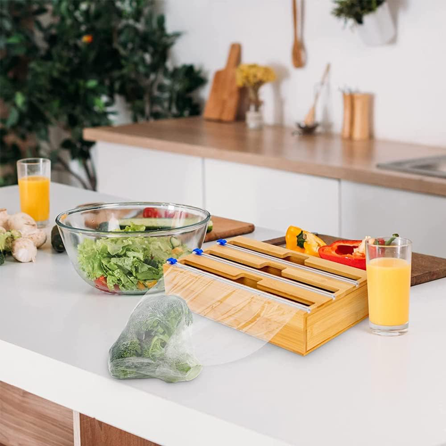 Bamboo Wrap Dispenser with Cutter 5