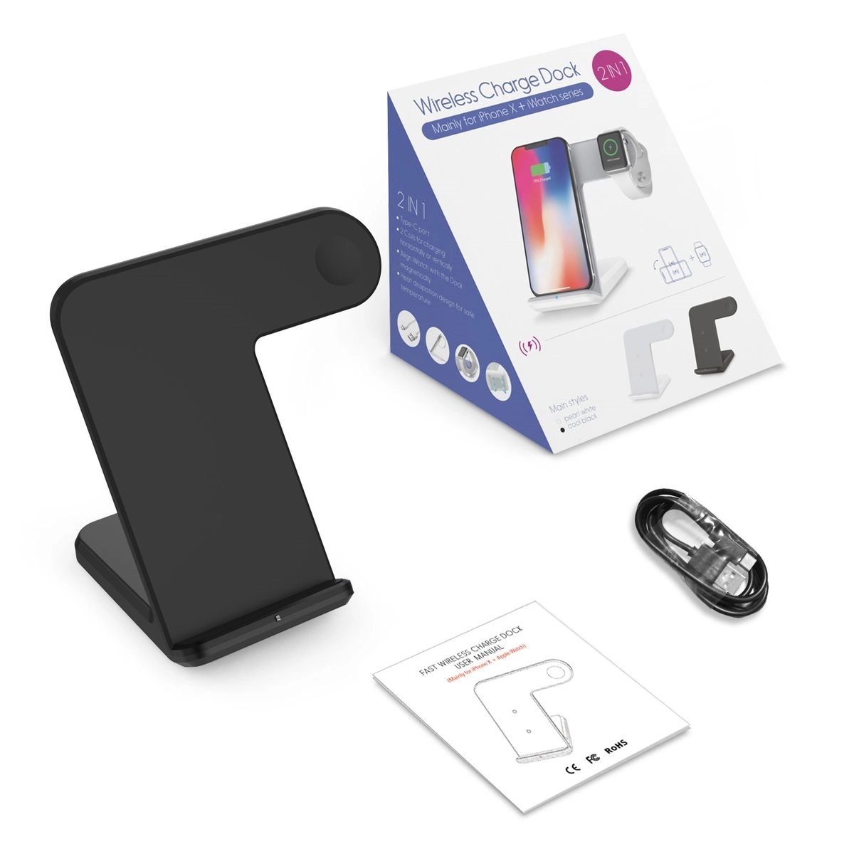 Wireless Charger Stand Cellphone Watch Fast Charging Station 6