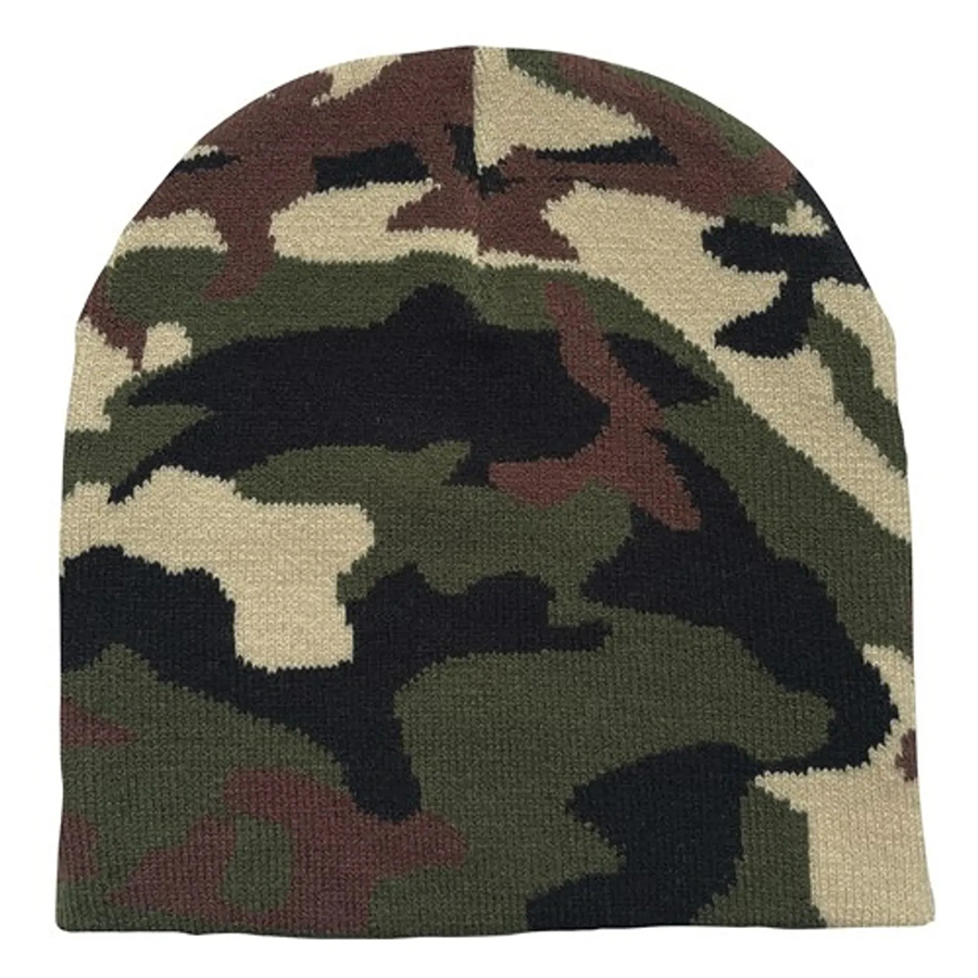 Camo Pattern Stretch Beanie with Custom Logo 10
