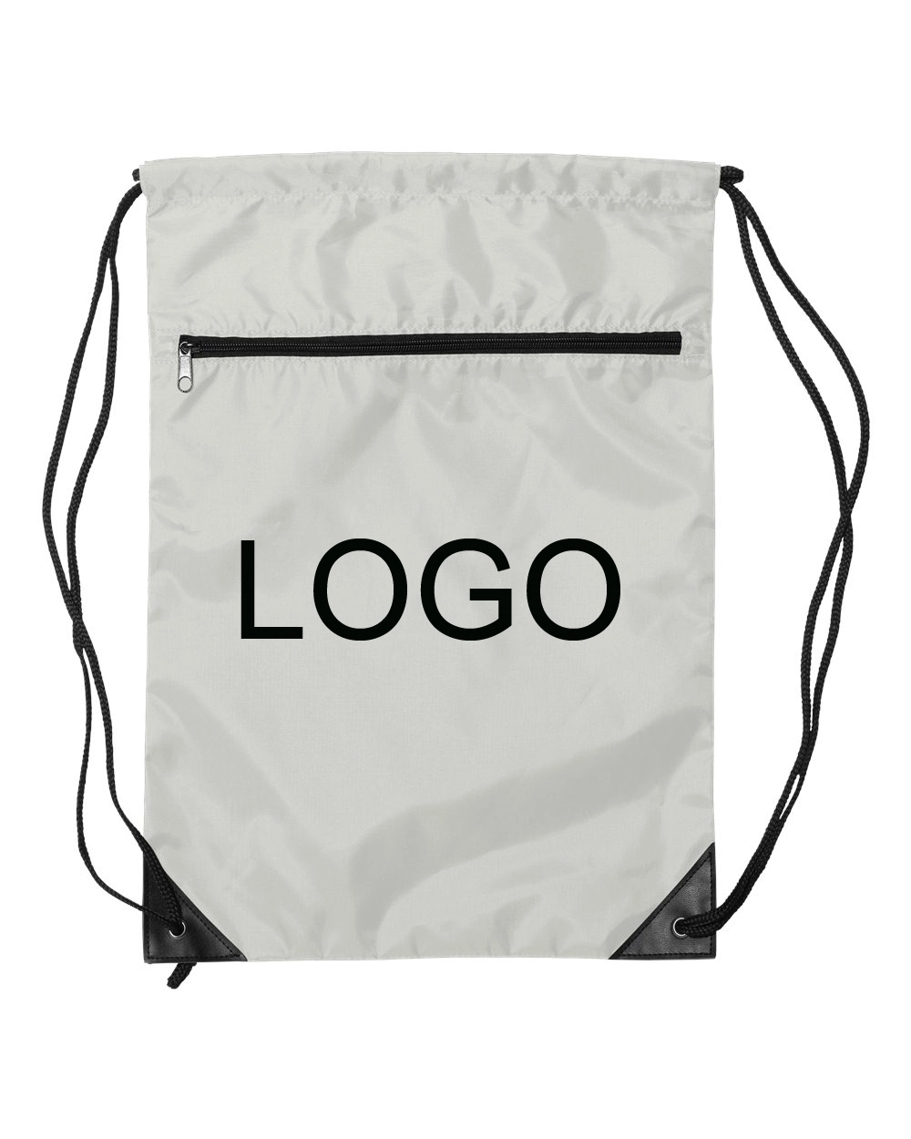 Denier Nylon Zipper Drawstring Backpack 7