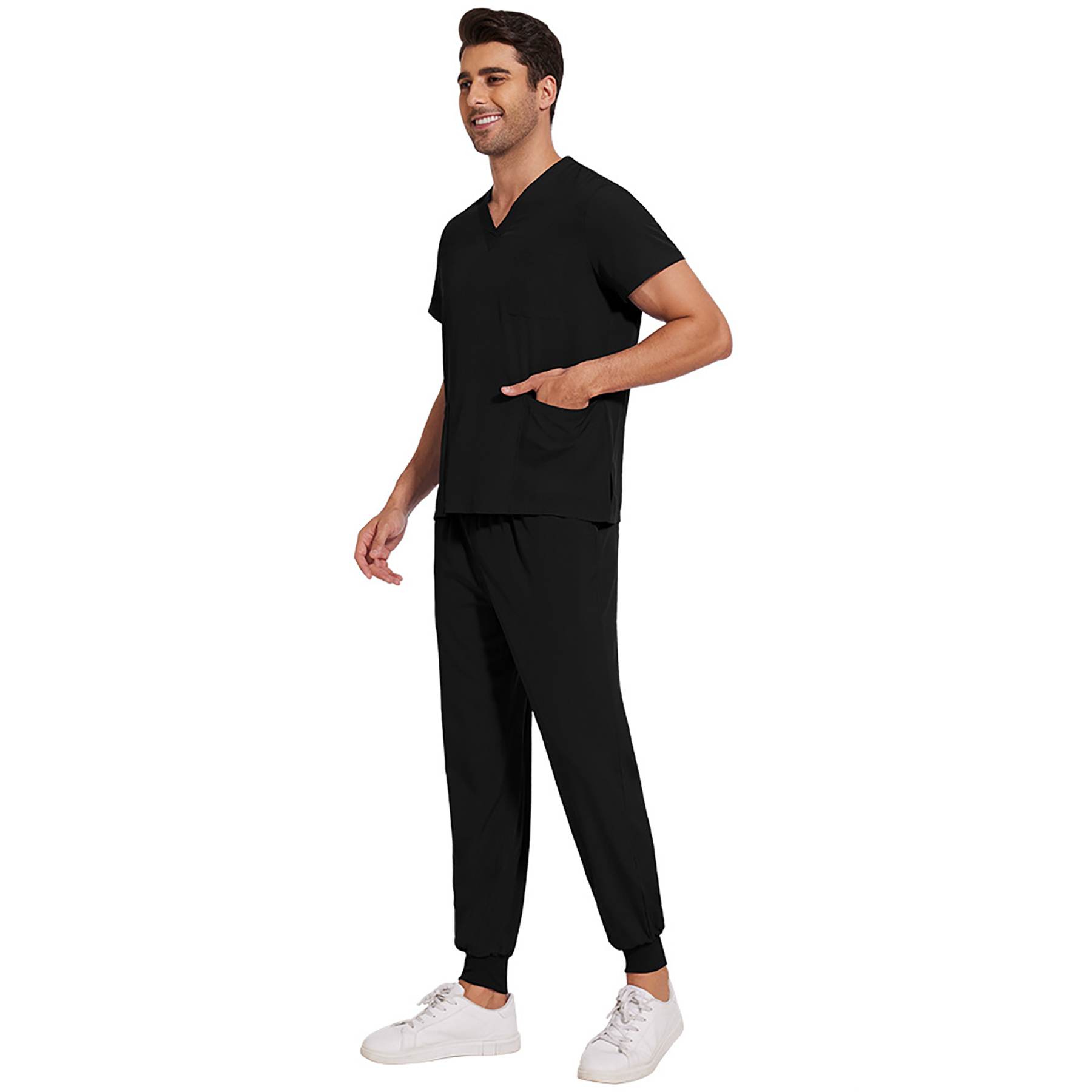 Comfortable V Neck Work Clothes 6