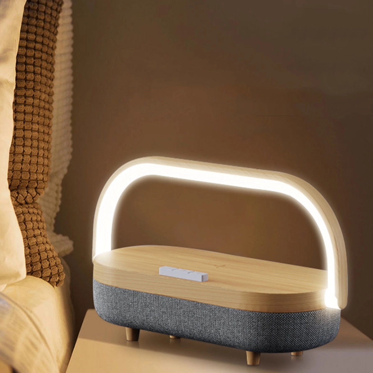Led Night Light Music Bedside Lamp With Wireless Charger 2