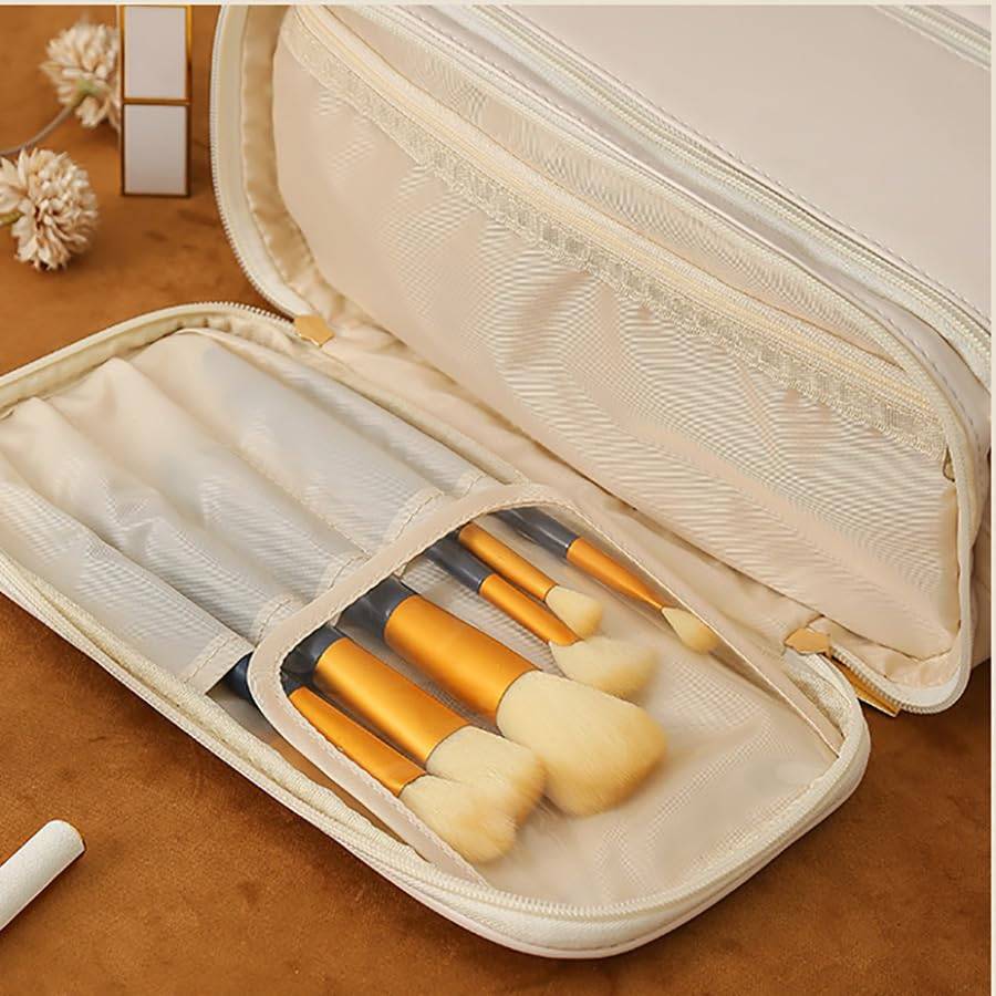 Large PU Leather Waterproof Toiletry Makeup Bag 8