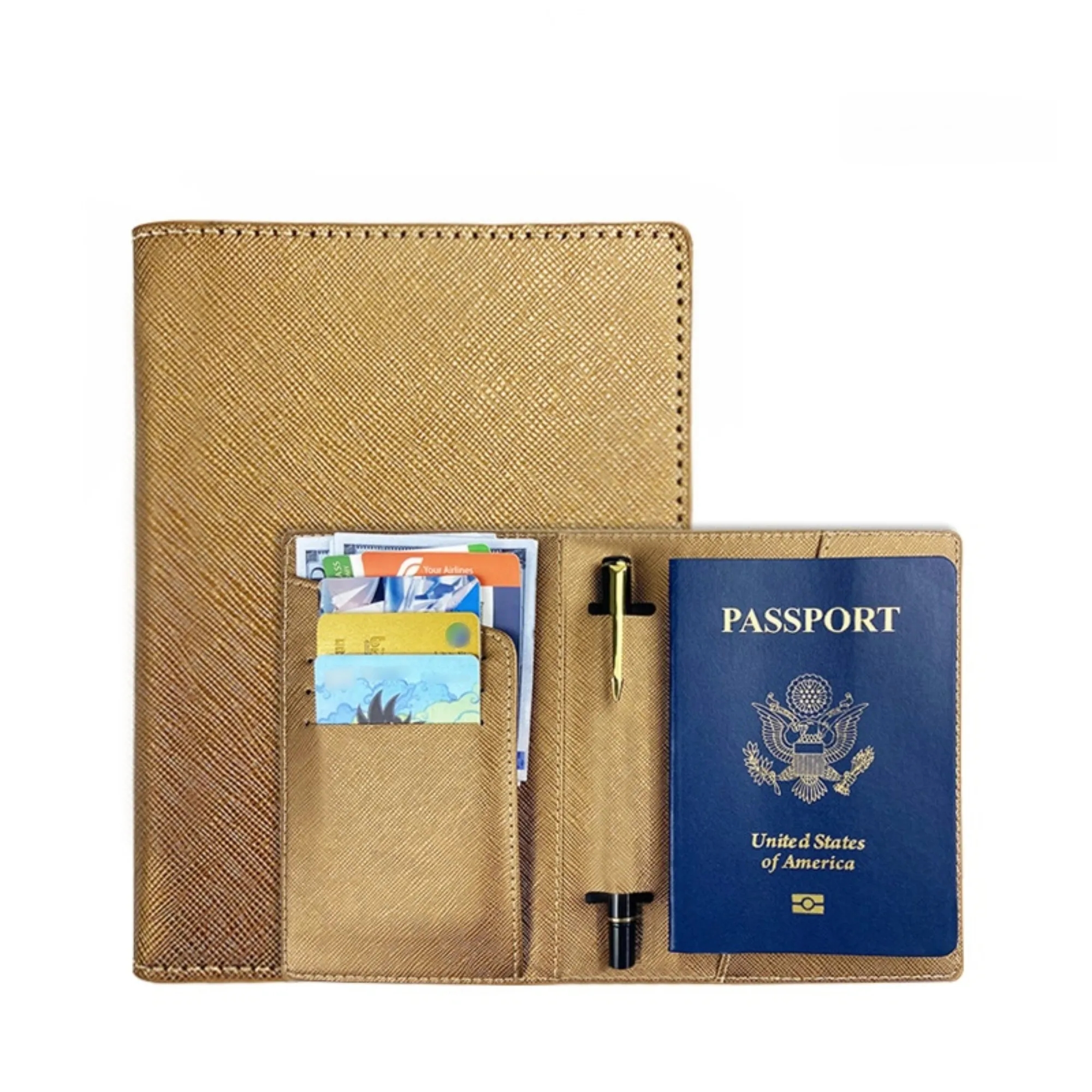 PU Leather Multi-Card Slot Passport Holder Bag 5