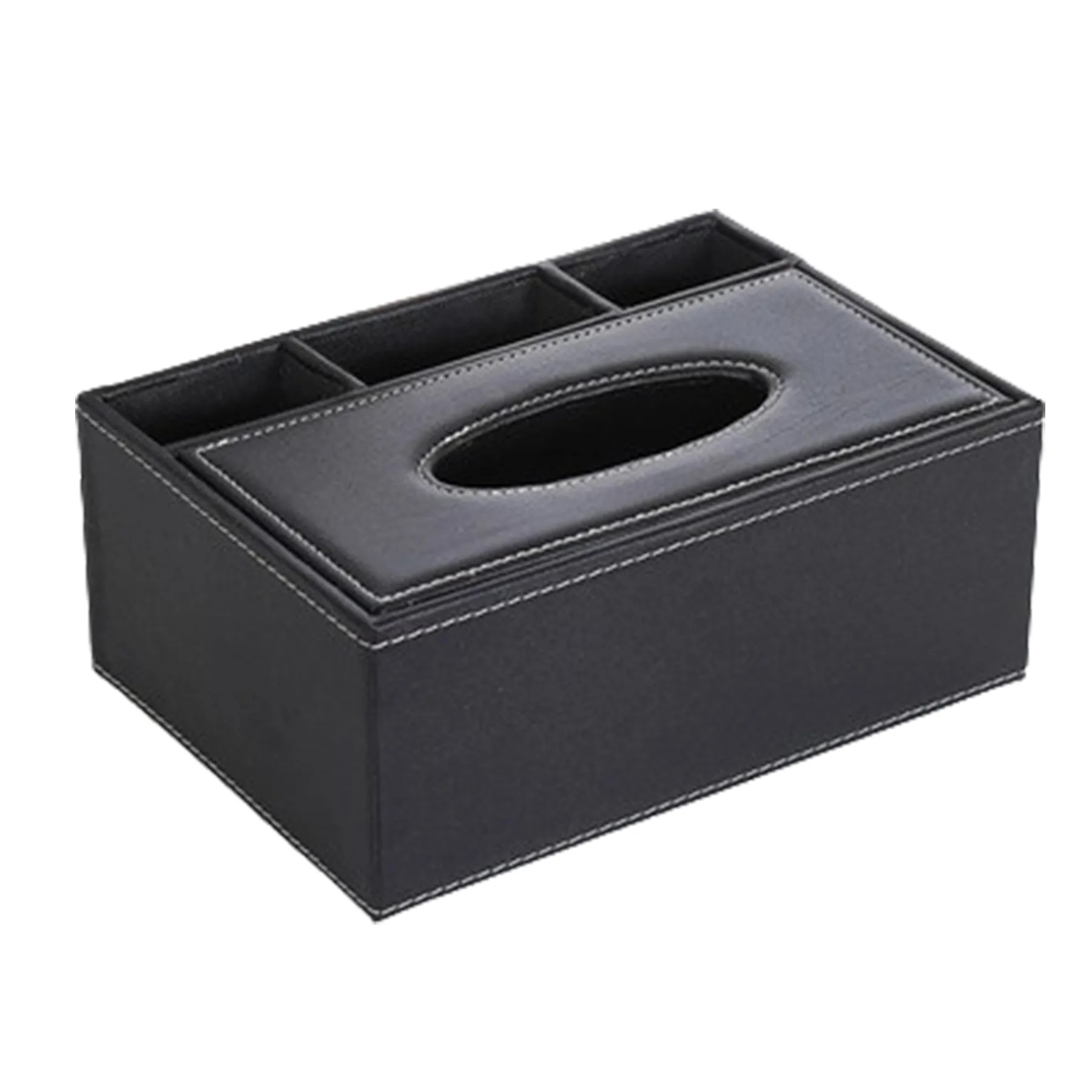 Leather Rectangular Multifunctional Tissue Box Pen Holder 2
